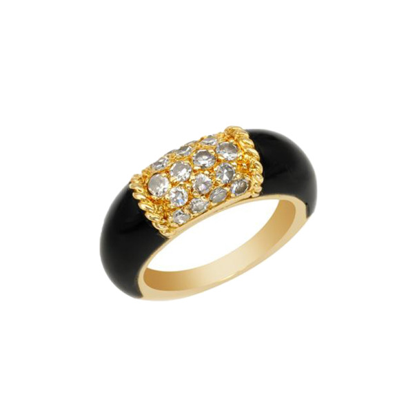 Pre Owned Van Cleef & Arpels 0.54 CTW Diamond 18K Gold Ring Size 48