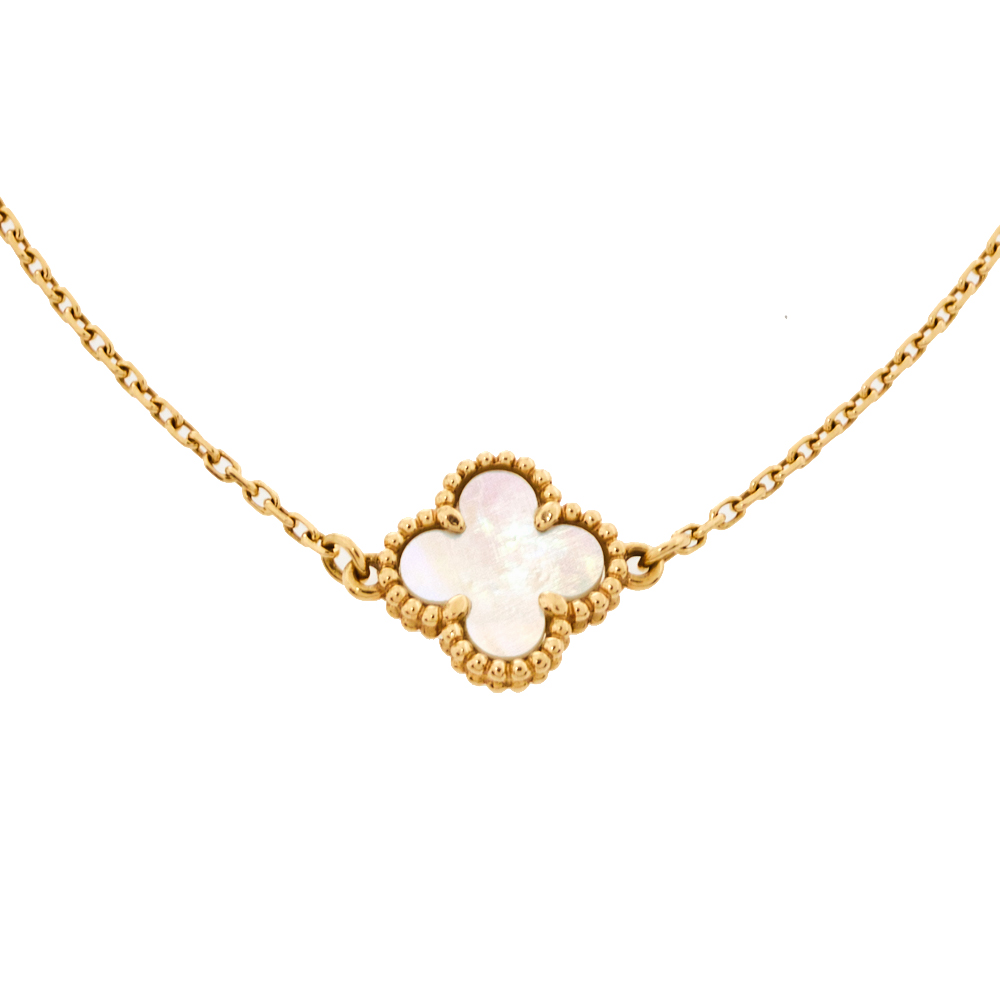 

Van Cleef & Arpels Sweet Alhambra Mother of Pearl 18K Yellow Gold Bracelet