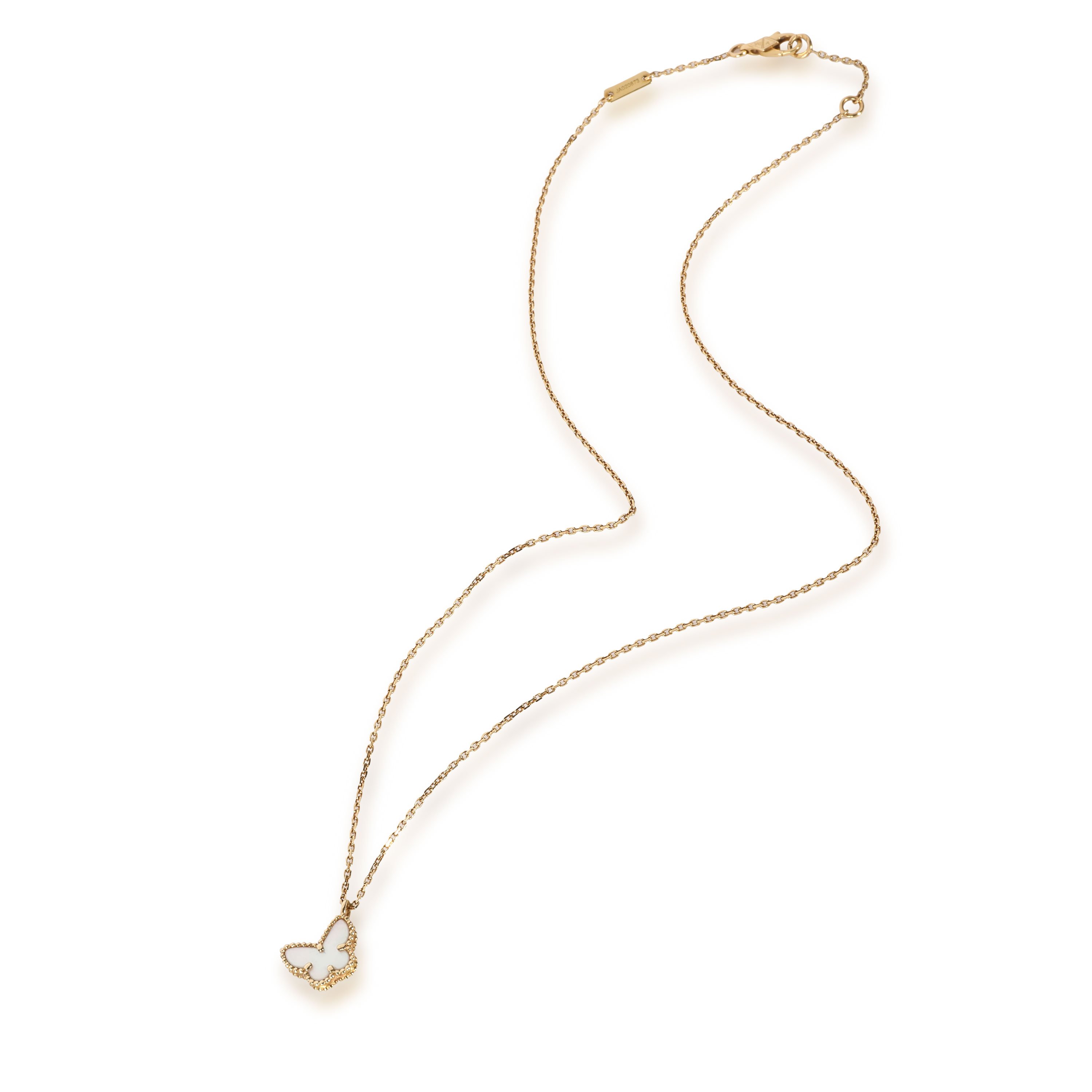 

Van Cleef and Arpels Sweet Alhambra Butterfly Mother of Pearl & 18k Yellow Gold Pendant