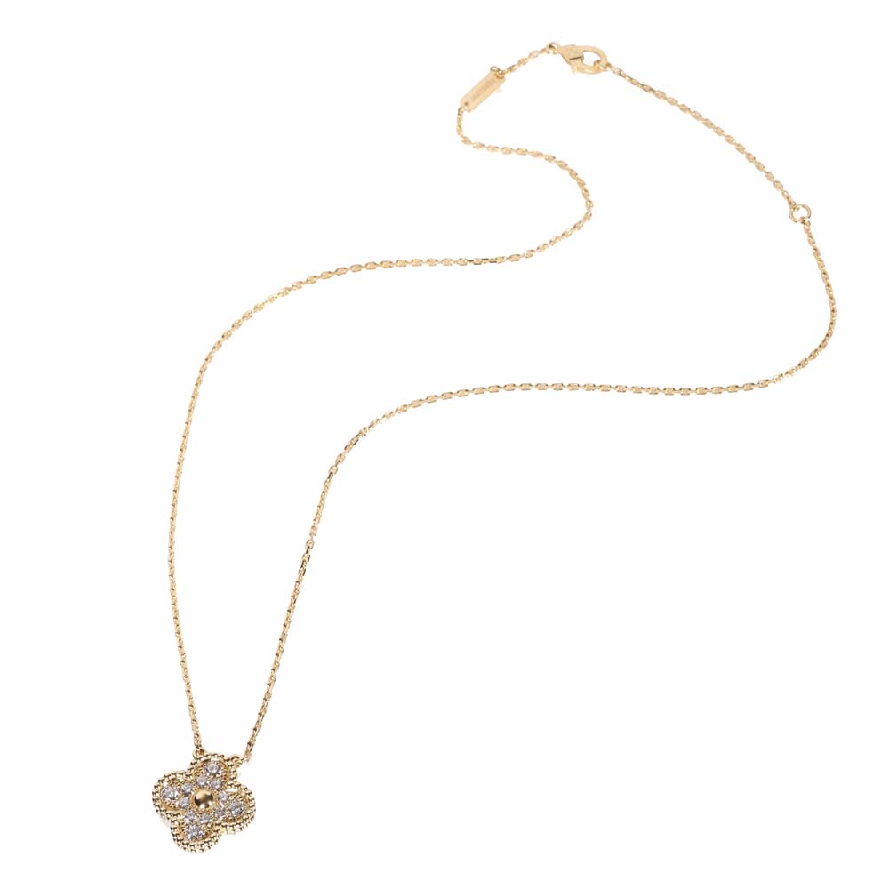 

Van Cleef & Arpels Vintage Alhambra Diamond 18K Yellow Gold 0.52 CTW Necklace