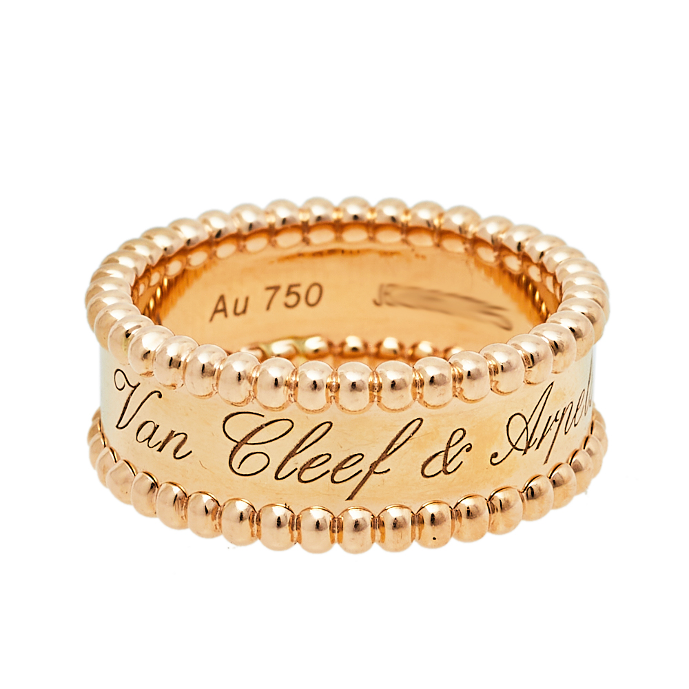 

Van Cleef & Arpels Perlée Signature 18K Rose Gold Band Ring Size