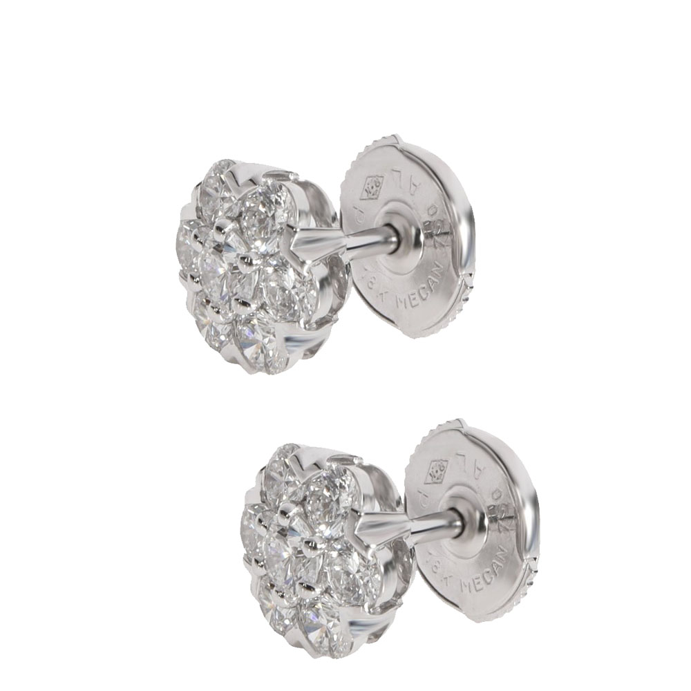 

Van Cleef & Arpels Fleurette 18K White Gold Diamond Earrings