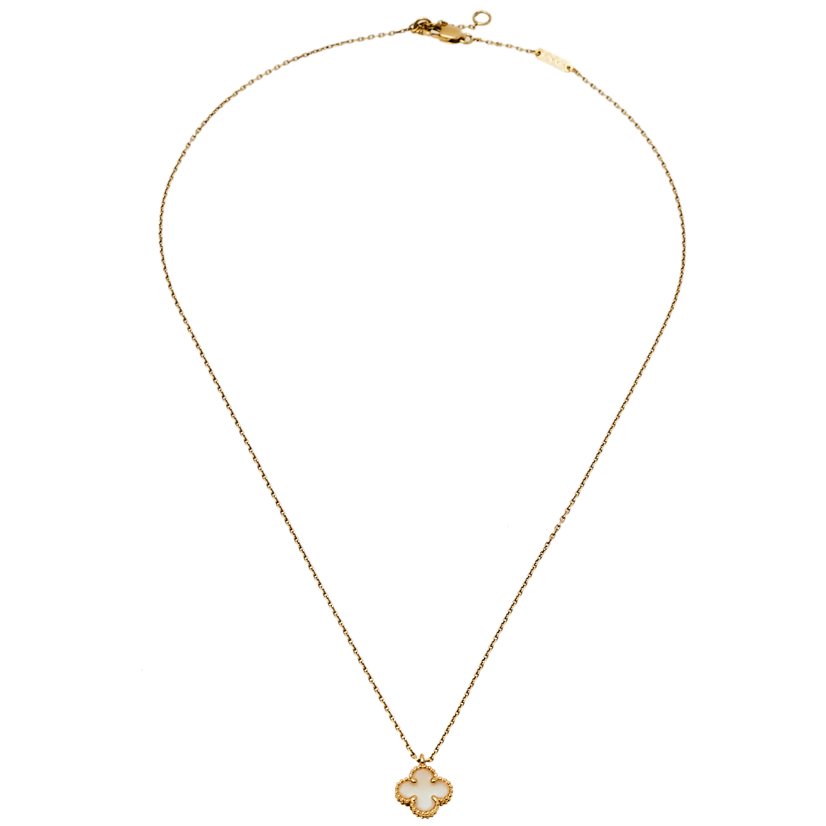 

Van Cleef & Arpels Sweet Alhambra Mother of Pearl 18K Yellow Gold Pendant Necklace