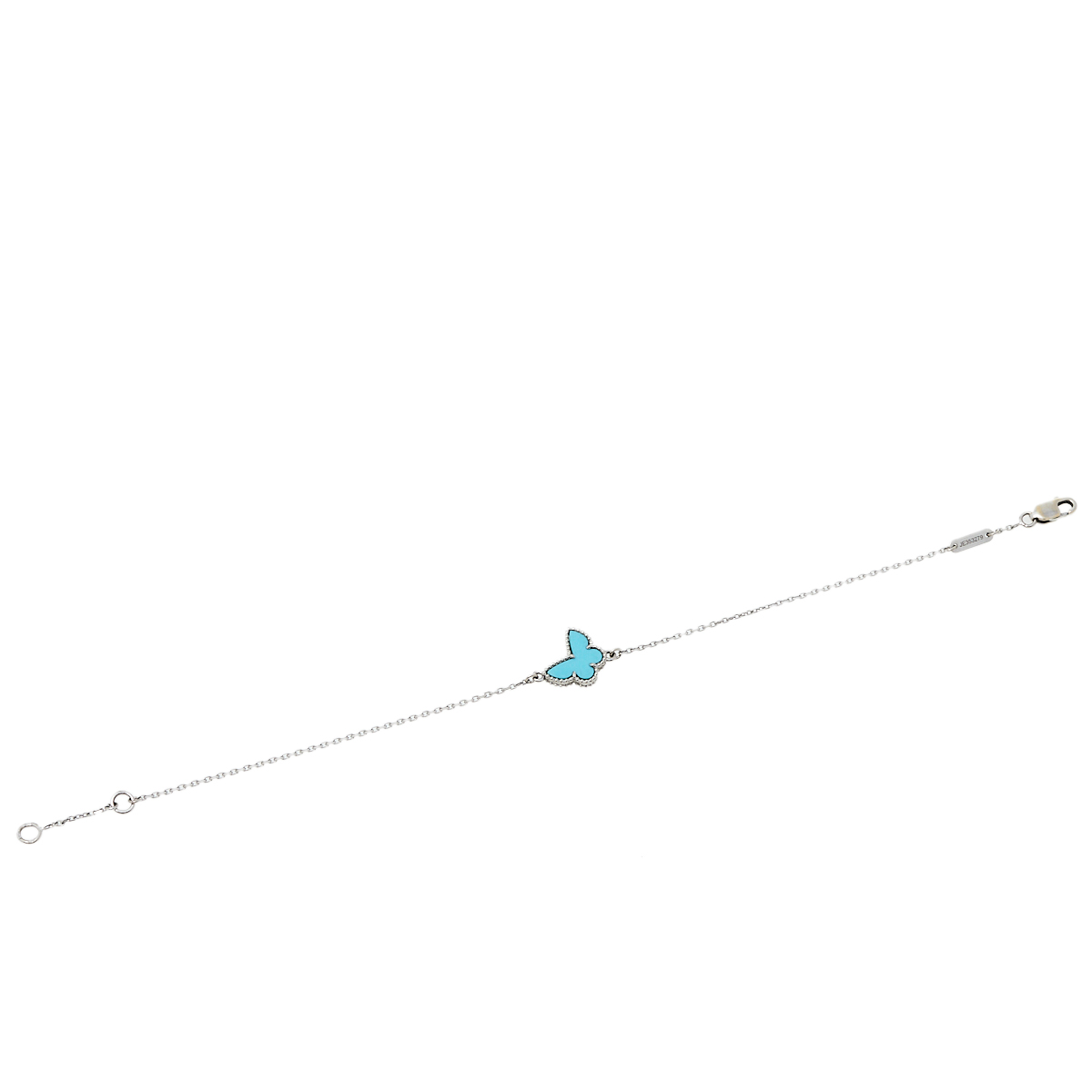 

Van Cleef & Arpels Sweet Alhambra Butterfly Turquoise 18K White Gold Bracelet