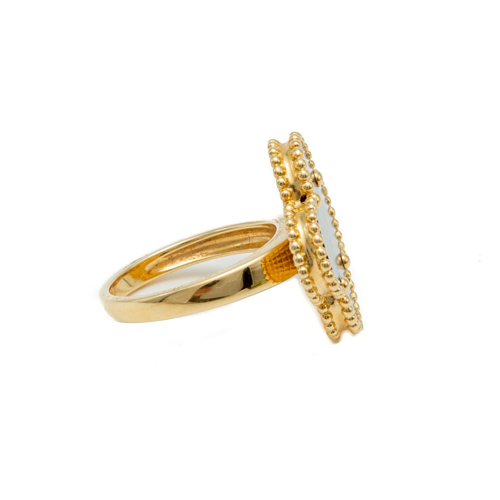 

Van Cleef & Arpels Magic Alhambra 18k Yellow Gold Mother of Pearl Ring Size