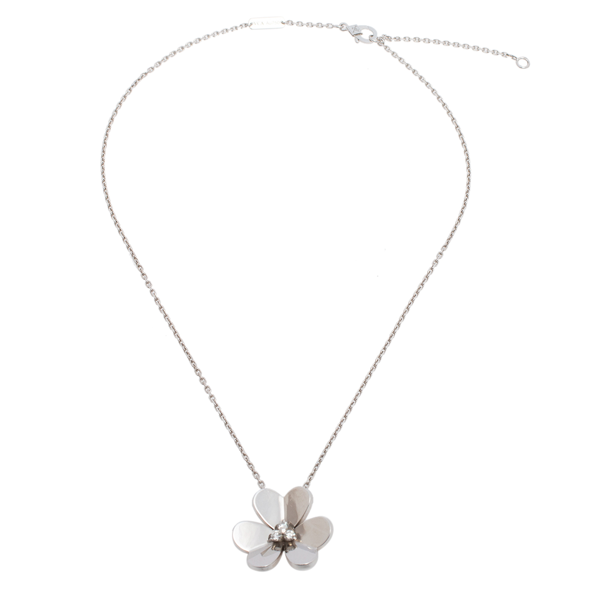 

Van Cleef & Arpels Frivole Diamond 18K White Gold Large Pendant Necklace