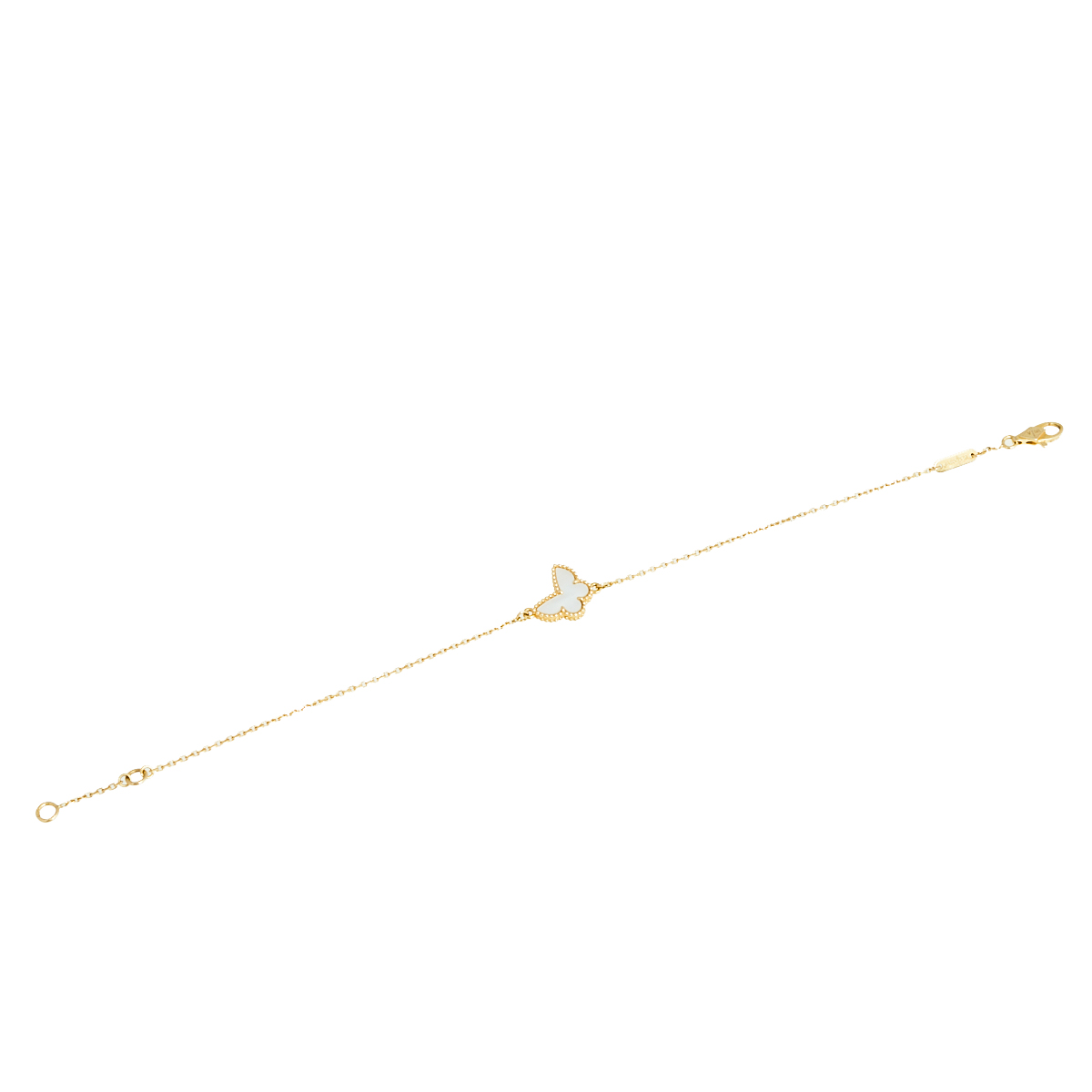 

Van Cleef and Arpels Sweet Alhambra Mother of Pearl Butterfly 18K Yellow Gold Bracelet