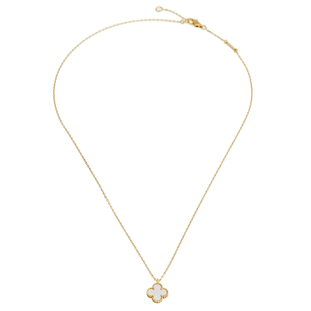 

Van Cleef & Arpels Sweet Alhambra Mother of Pearl 18K Yellow Gold Pendant Necklace