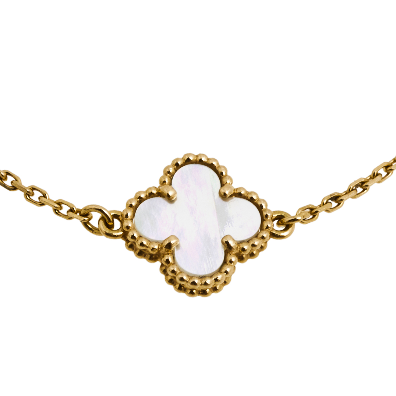 

Van Cleef & Arpels Sweet Alhambra Mother of Pearl 18K Yellow Gold Bracelet