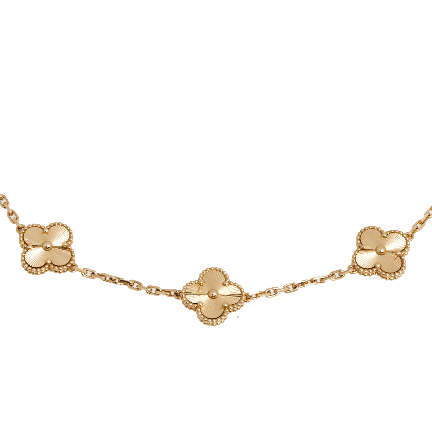 

Van Cleef & Arpels Vintage Alhambra 18k Rose Gold 10 Motif Necklace