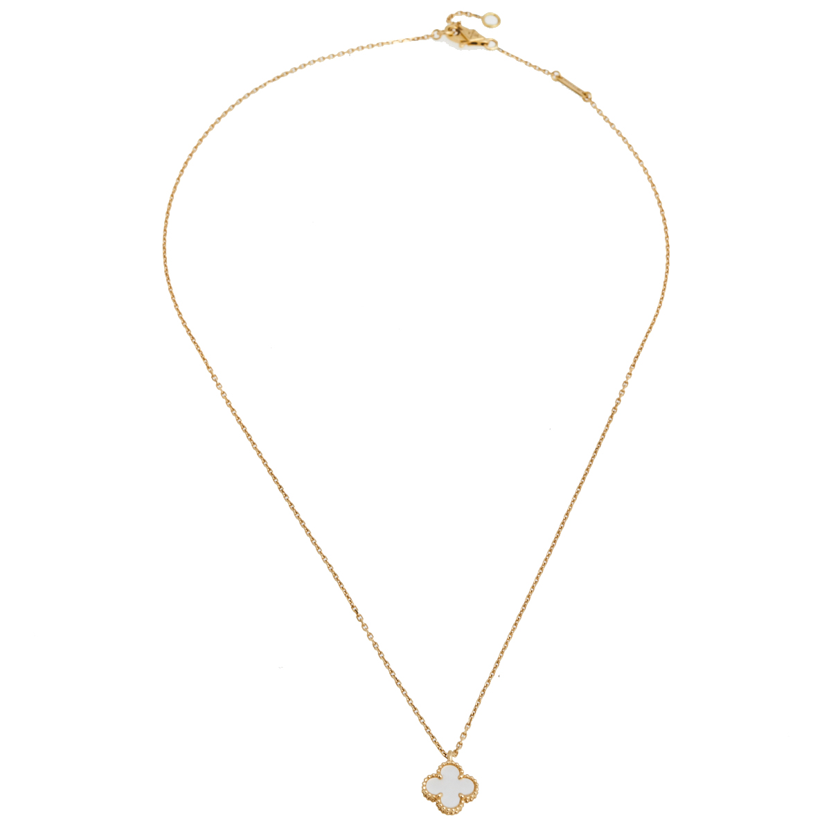 

Van Cleef & Arpels Sweet Alhambra Mother of Pearl 18K Yellow Gold Pendant Necklace