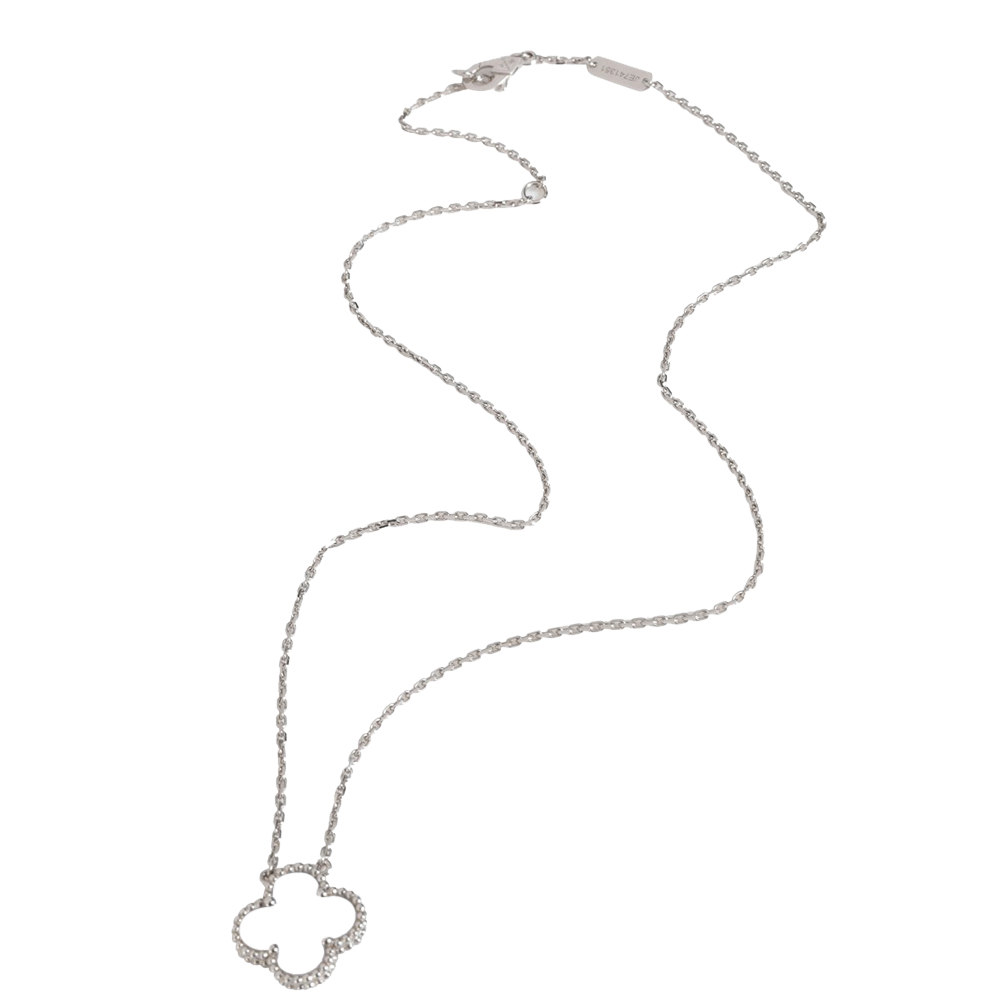 

Van Cleef & Arpels Alhambra Chalcedony 18K White Gold Necklace