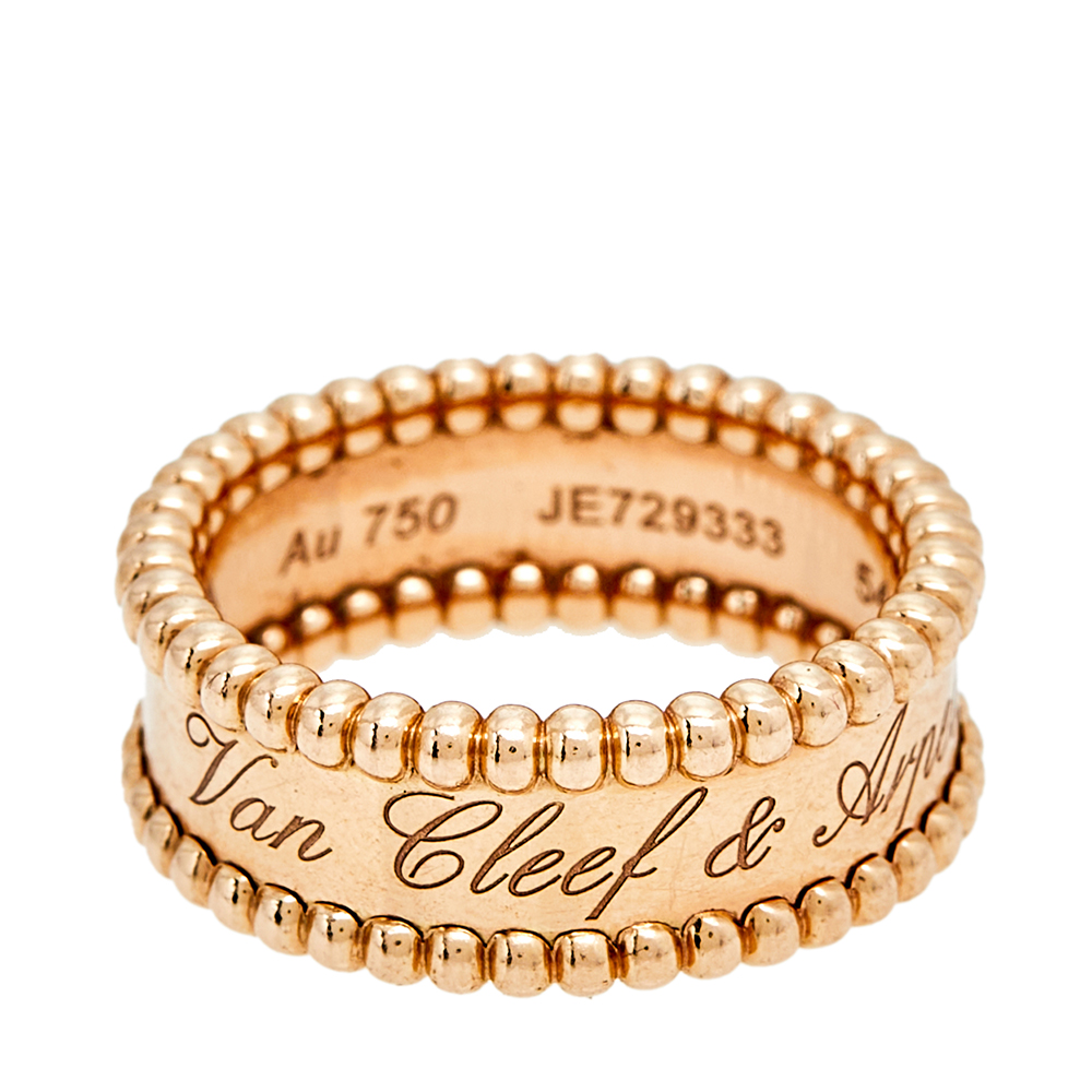 

Van Cleef & Arpels Perlee Signature 18K Rose Gold Band Ring Size