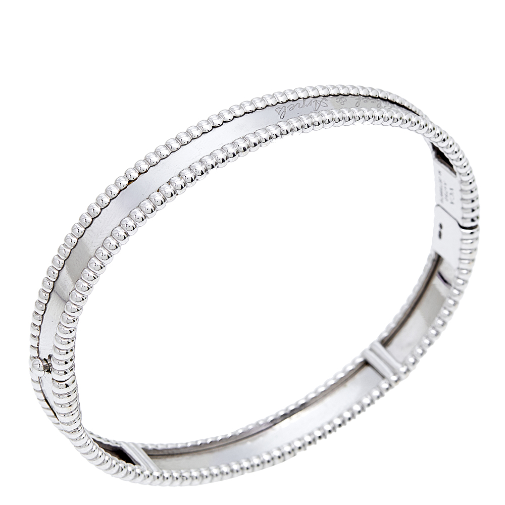 

Van Cleef & Arpels Perlee Signature White Gold Bangle Bracelet