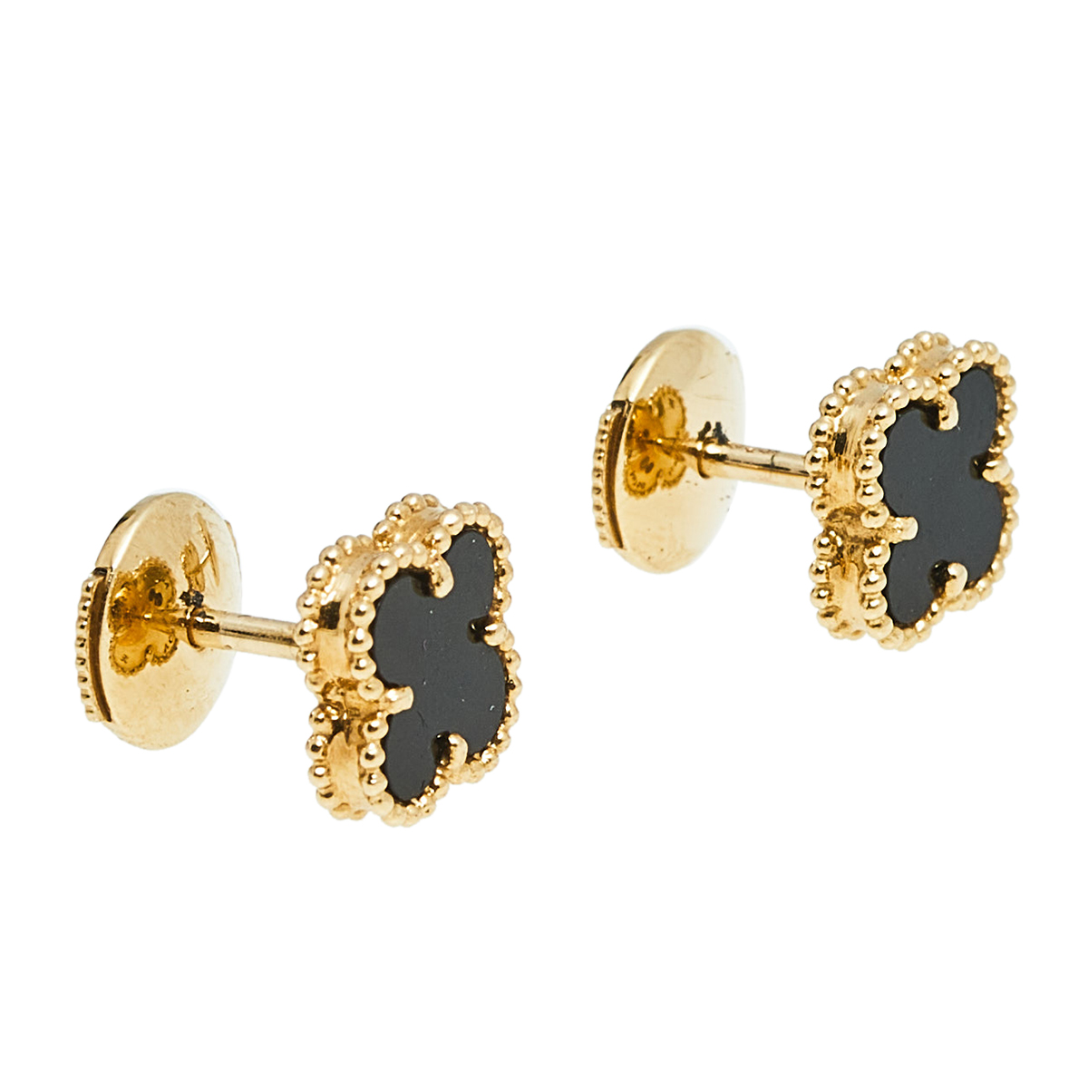 

Van Cleef & Arpels Sweet Alhambra Onyx 18k Yellow Gold Earrings
