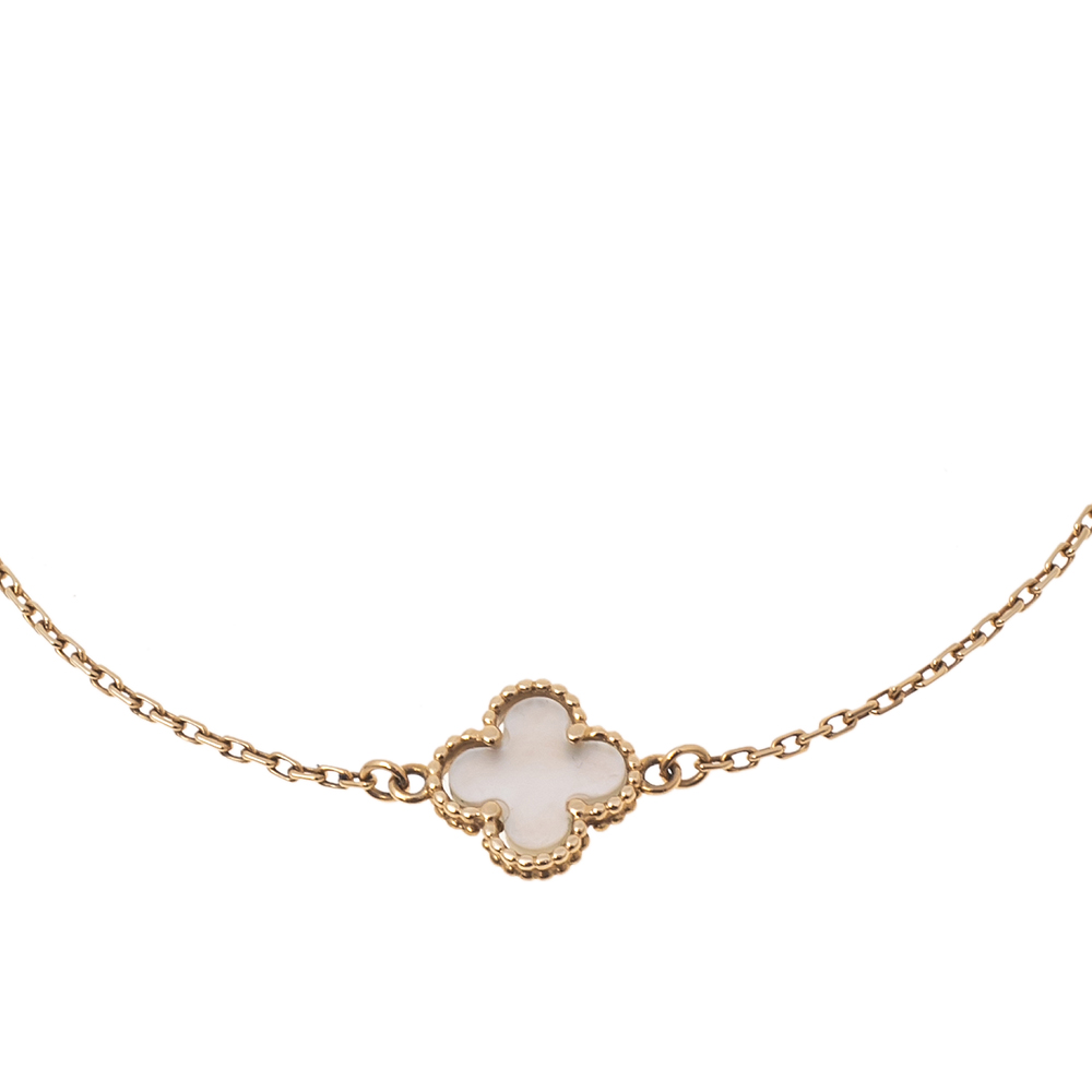 

Van Cleef & Arpels Sweet Alhambra Mother of Pearl 18k Yellow Gold Bracelet