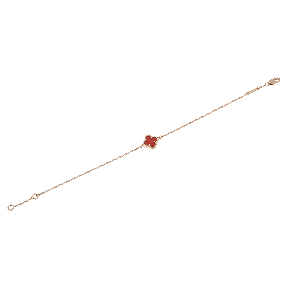 

Van Cleef & Arpels Sweet Alhambra Carnelian 18k Rose Gold Bracelet