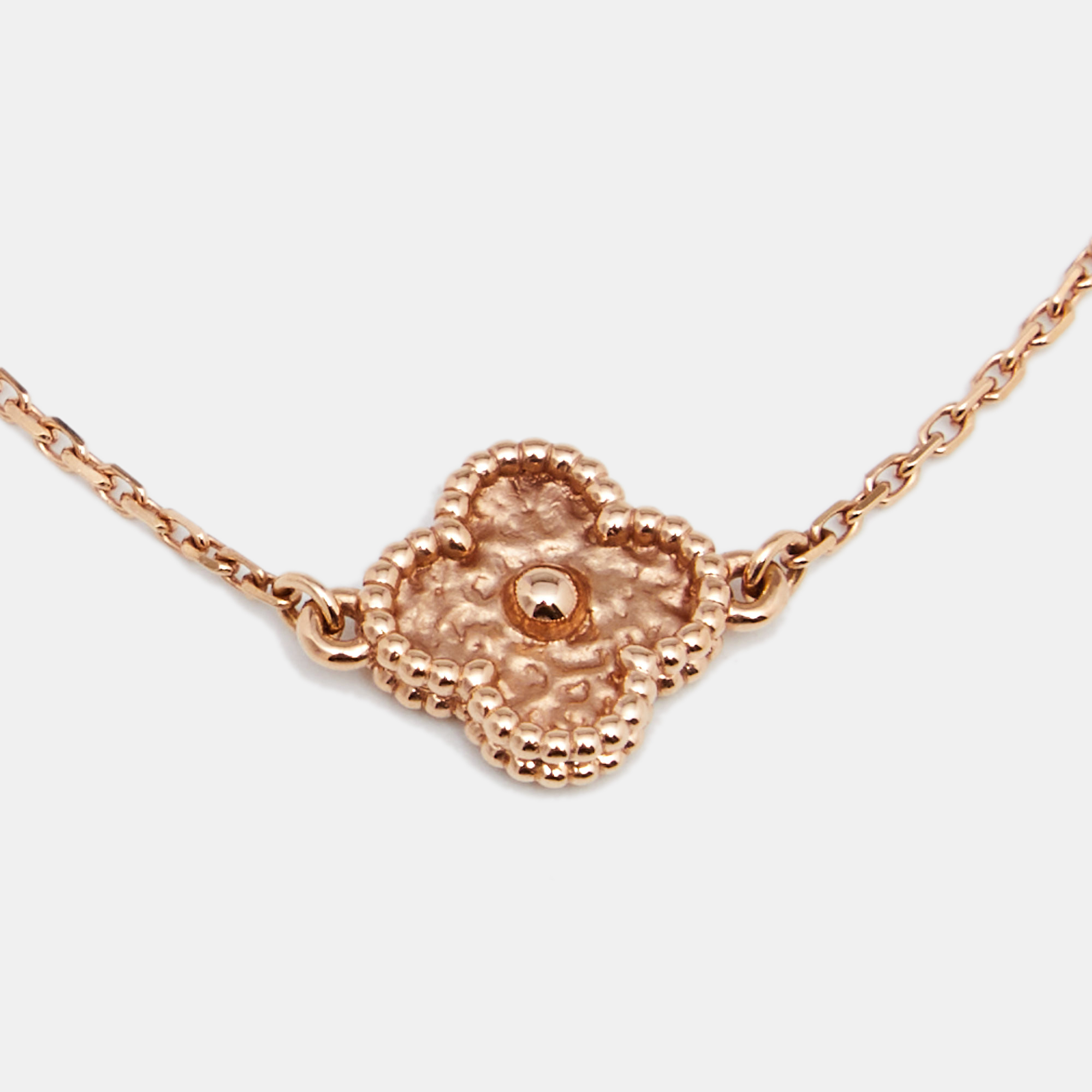 

Van Cleef & Arpels Sweet Alhambra 18k Rose Gold Textured Bracelet