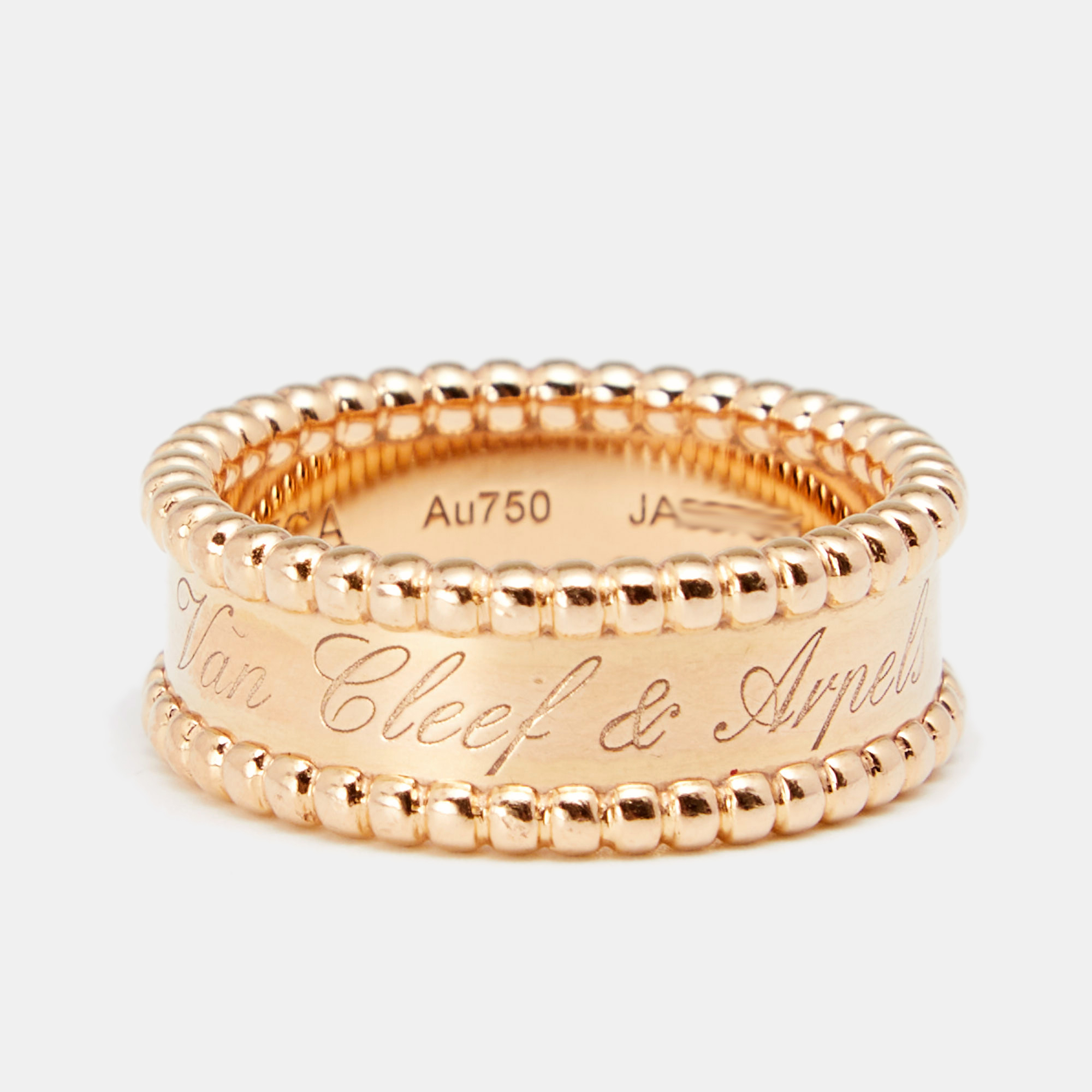 

Van Cleef & Arpels Perlée Signature 18K Rose Gold Band Ring Size