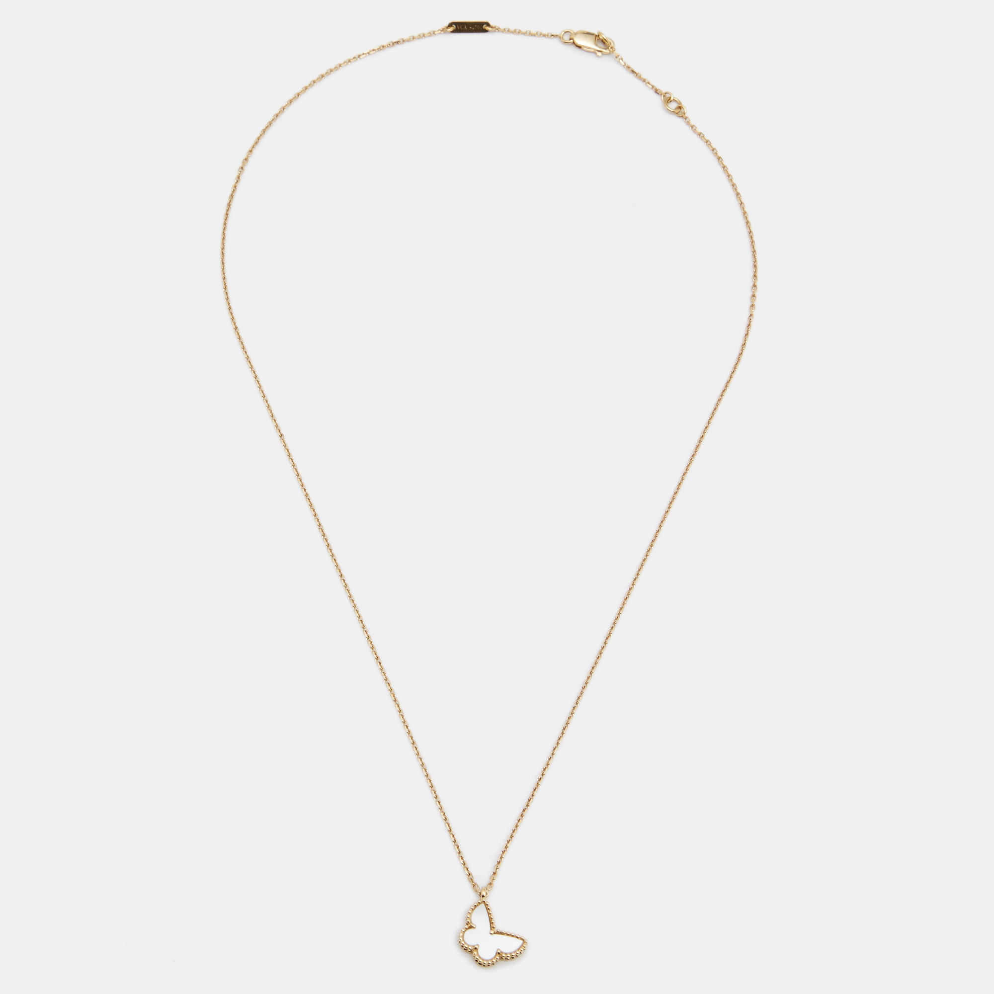 

Van Cleef & Arpels Sweet Alhambra Butterfly Mother of Pearl 18k Yellow Gold Necklace