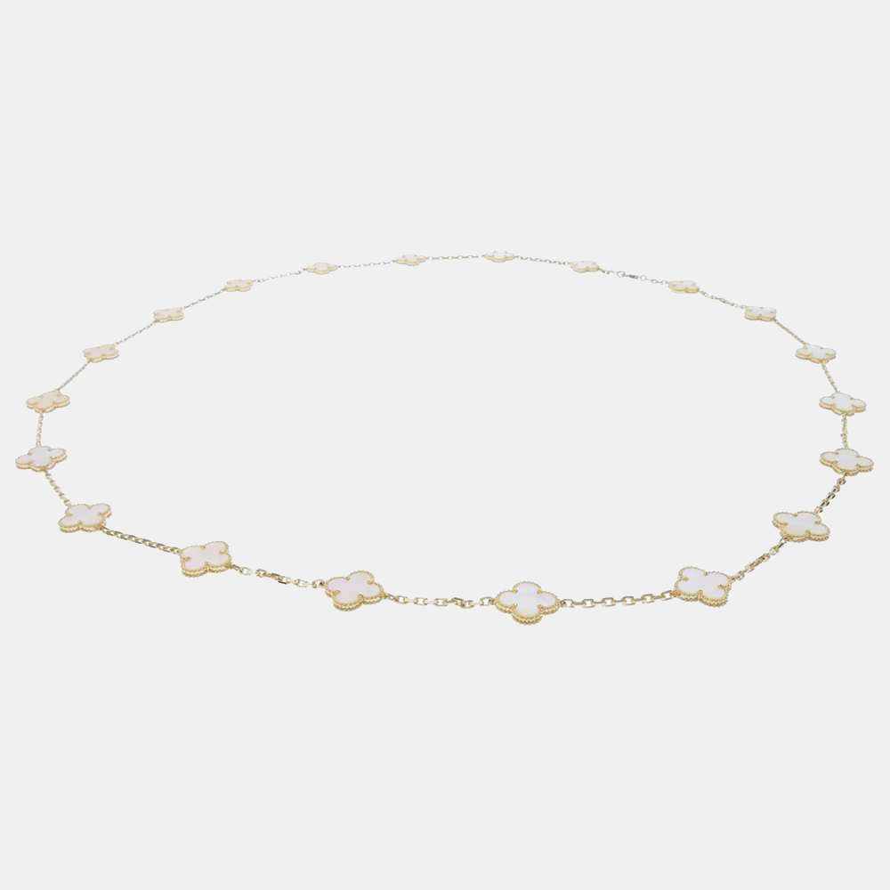 

Van Cleef & Arpels Vintage Alhambra Mother of Pearl and 18K Yellow Gold Necklace