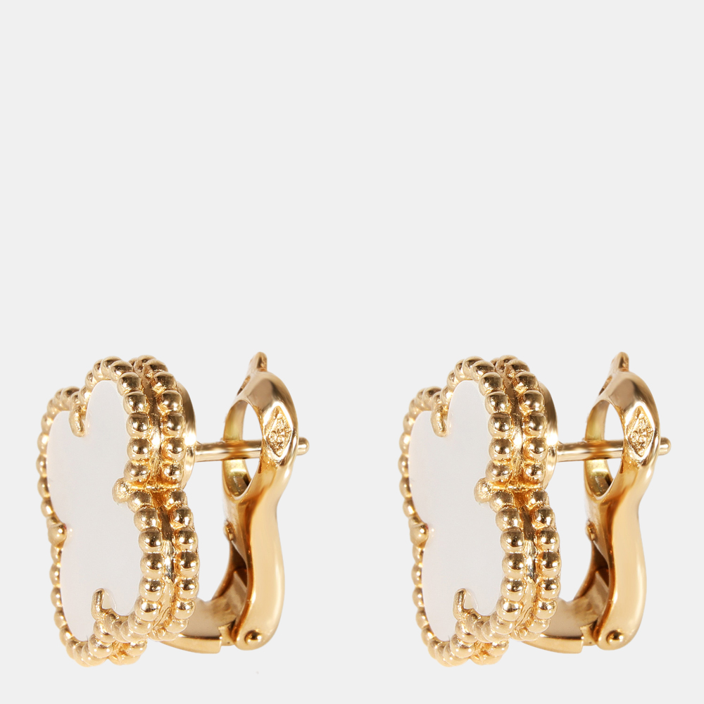 

Van Cleef & Arpels Alhambra 18K Yellow Gold Mother Of Pearl Earrings
