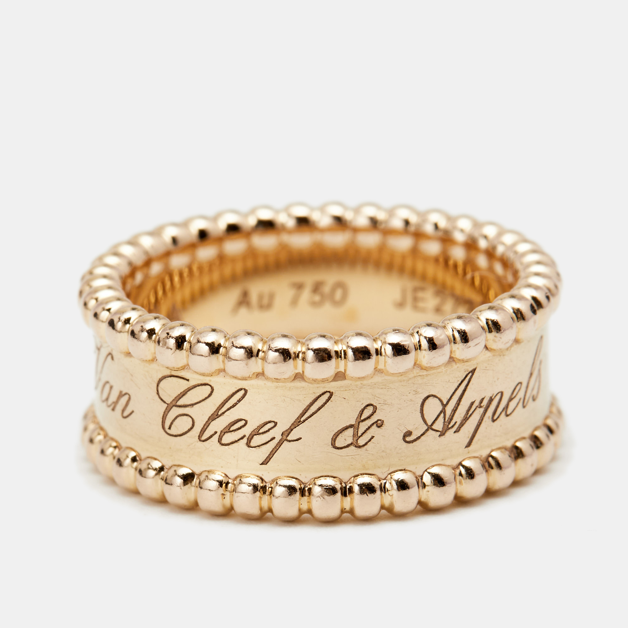 

Van Cleef & Arpels Perlee Signature 18K Rose Gold Band Ring Size