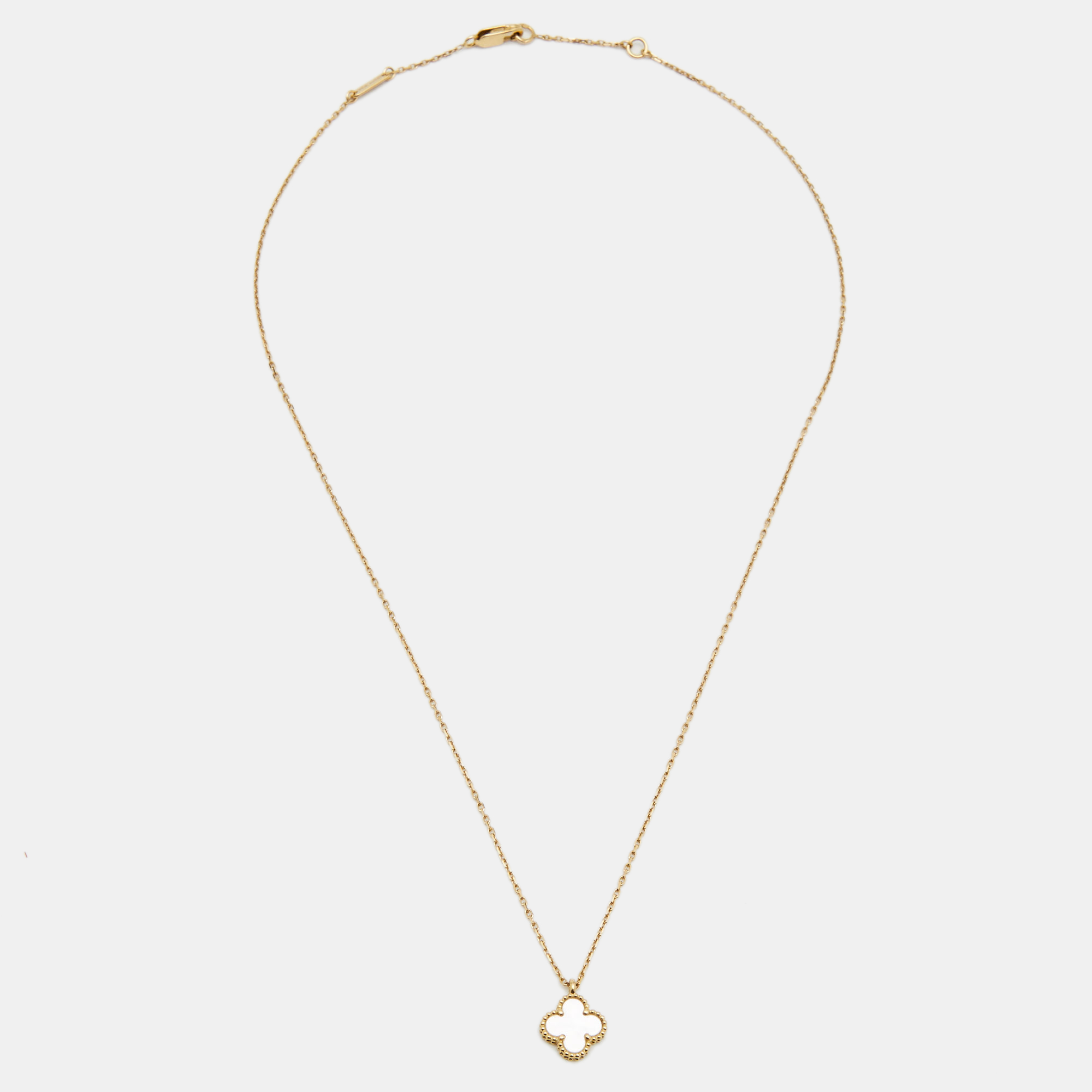 

Van Cleef & Arpels Sweet Alhambra Mother of Pearl 18k Yellow Gold Pendant Necklace