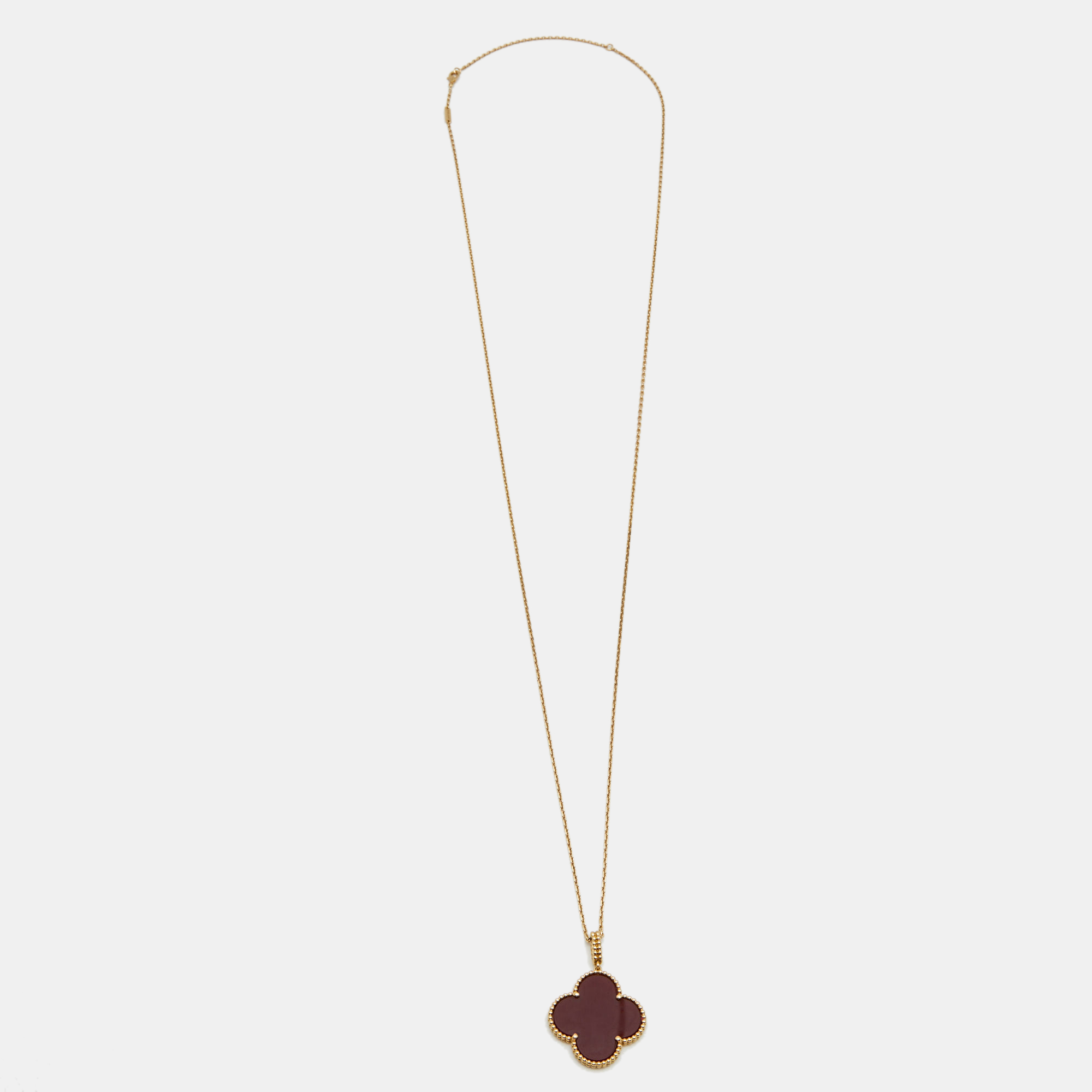 

Van Cleef & Arpels Magic Alhambra Carnelian 18K Yellow Gold Long Pendant Necklace