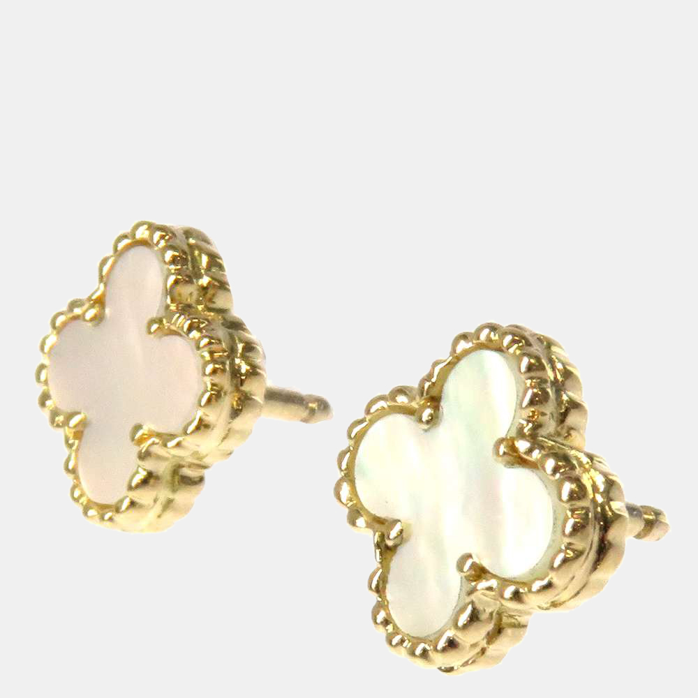 

Van Cleef & Arpels Sweet Alhambra 18K Yellow Gold Mother Of Pearl Earrings