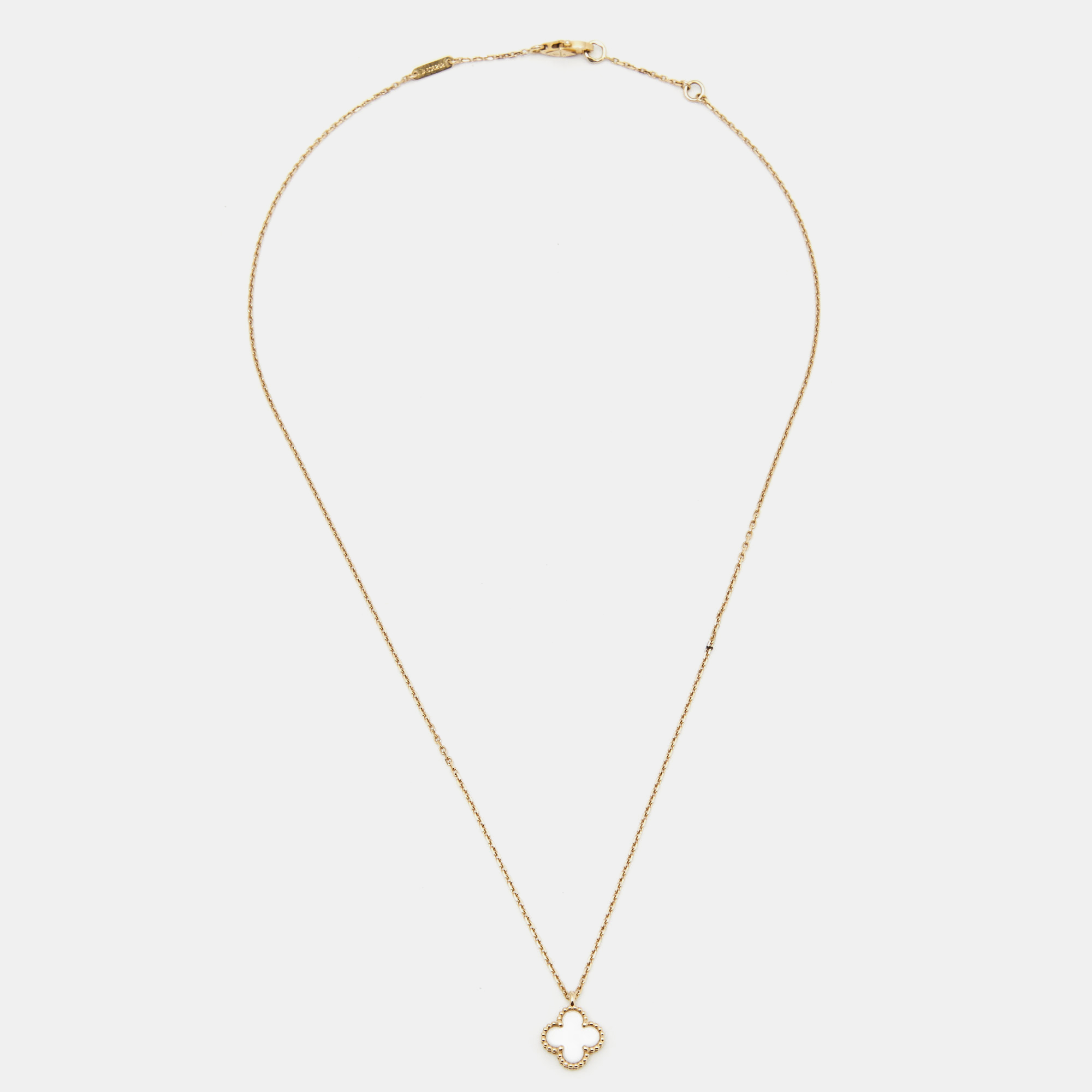 

Van Cleef & Arpels Sweet Alhambra Mother of Pearl 18k Yellow Gold Pendant Necklace