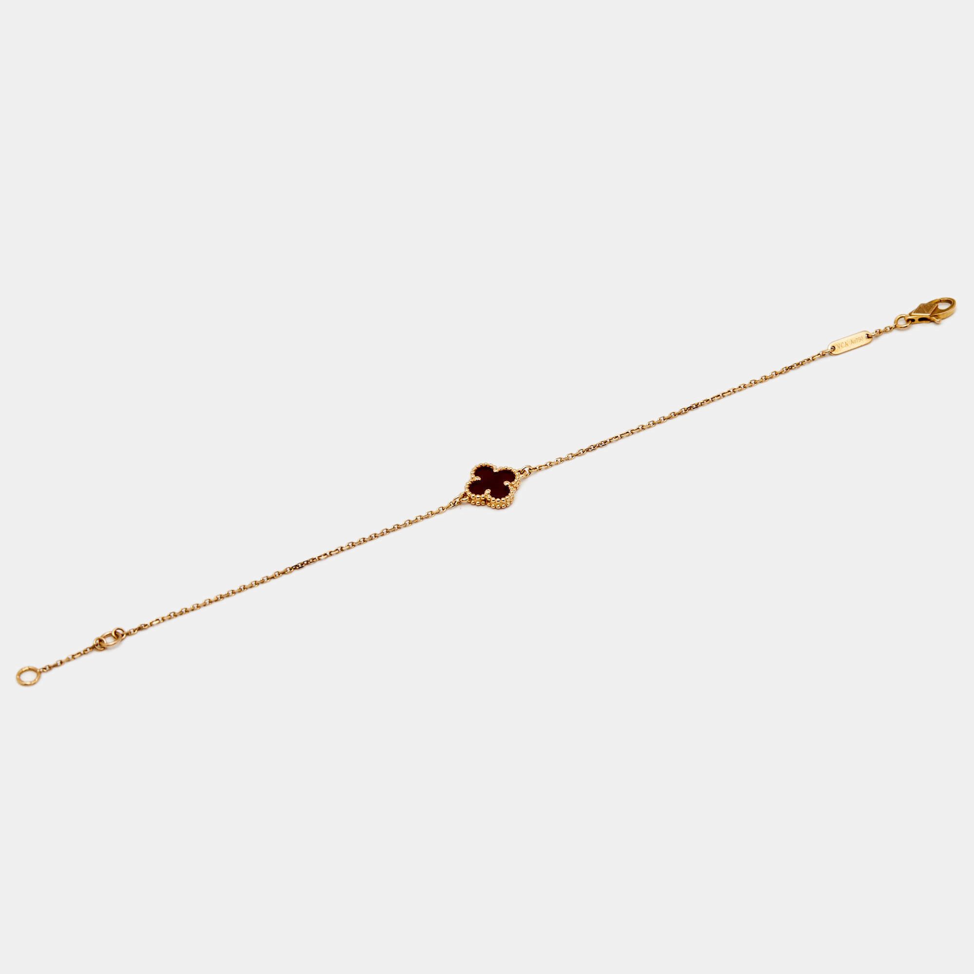 

Van Cleef & Arpels Sweet Alhambra Carnelian 18K Rose Gold Bracelet