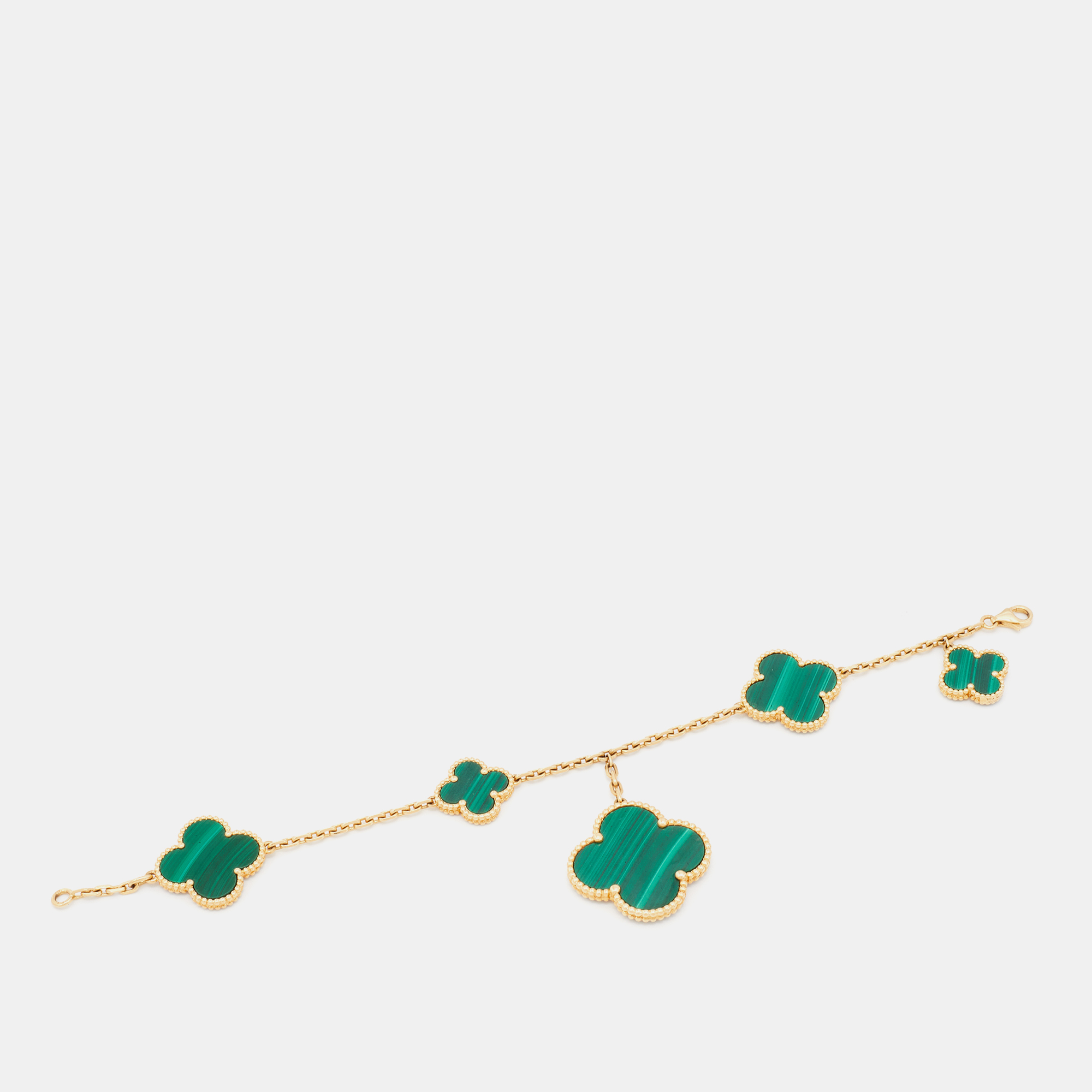 

Van Cleef & Arpels Magic Alhambra Malachite 18k Yellow Gold Bracelet