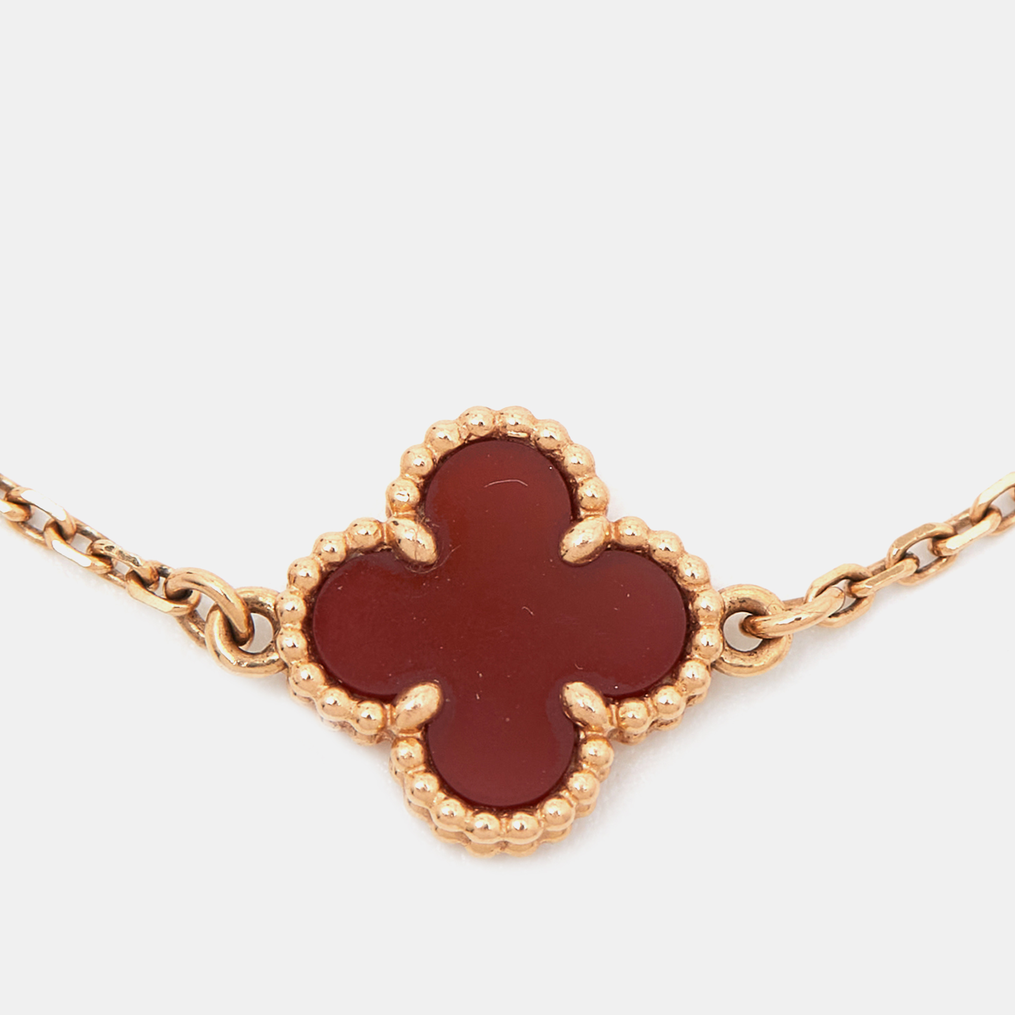 

Van Cleef & Arpels Sweet Alhambra Carnelian 18k Rose Gold Bracelet