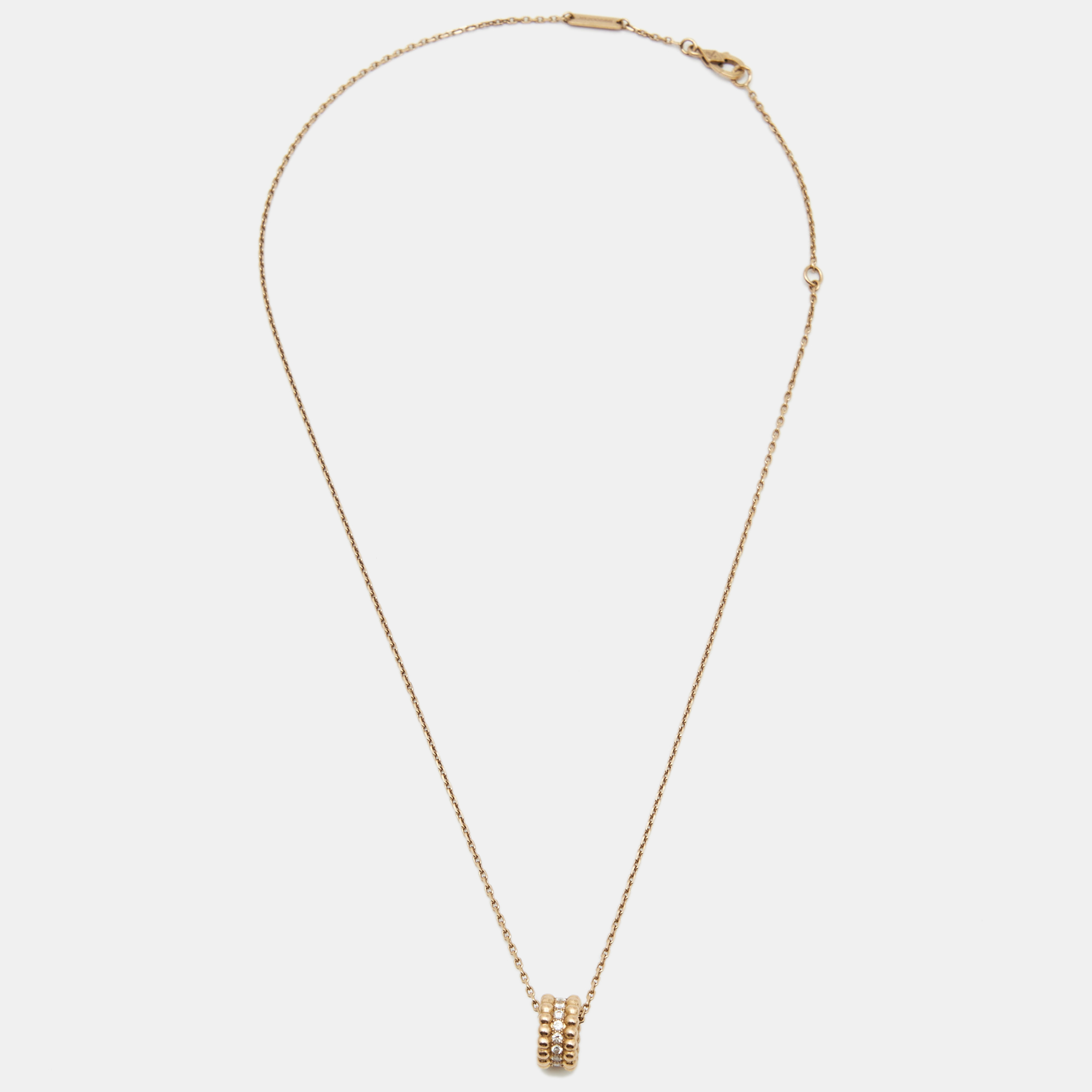 

Van Cleef & Arpels Perlée Diamond 18k Rose Gold Pendant Necklace