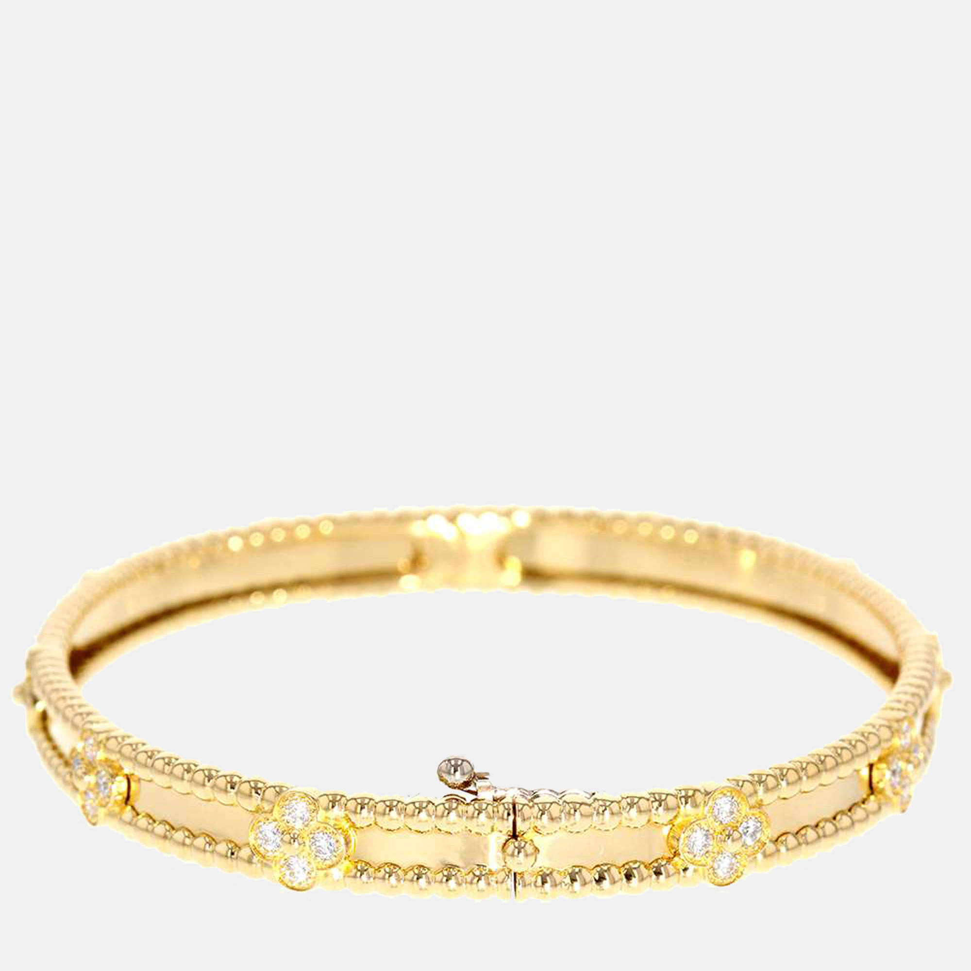 Van Cleef & Arpels Perlée Medium 18K Yellow Gold Diamond Bracelet 17