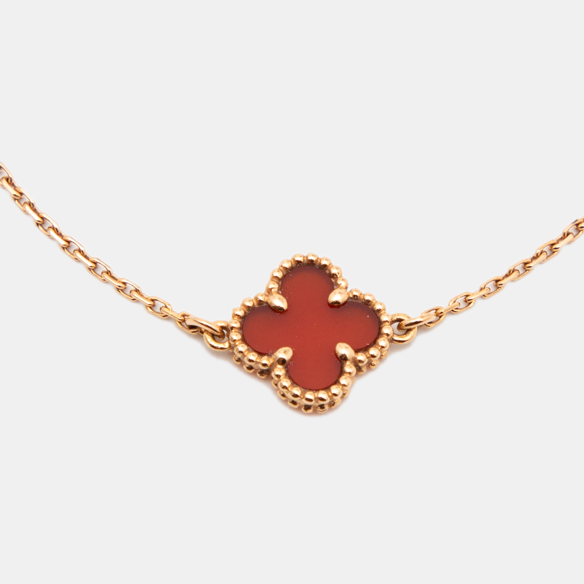 

Van Cleef & Arpels Sweet Alhambra Carnelian 18k Rose Gold Bracelet