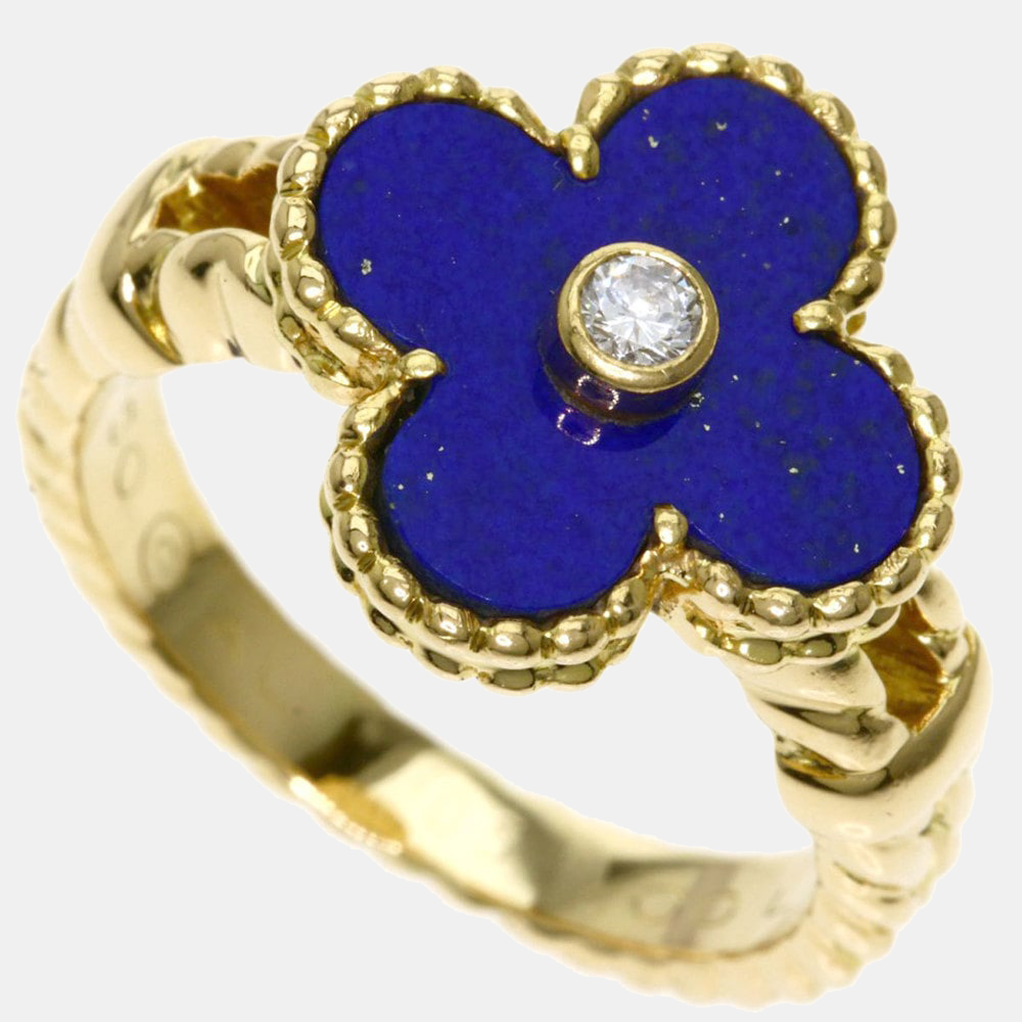 

Van Cleef & Arpels Lapis Lazuli Diamond Rings K18 Yellow Gold Women's Ring Size EU 54.5 - US 7