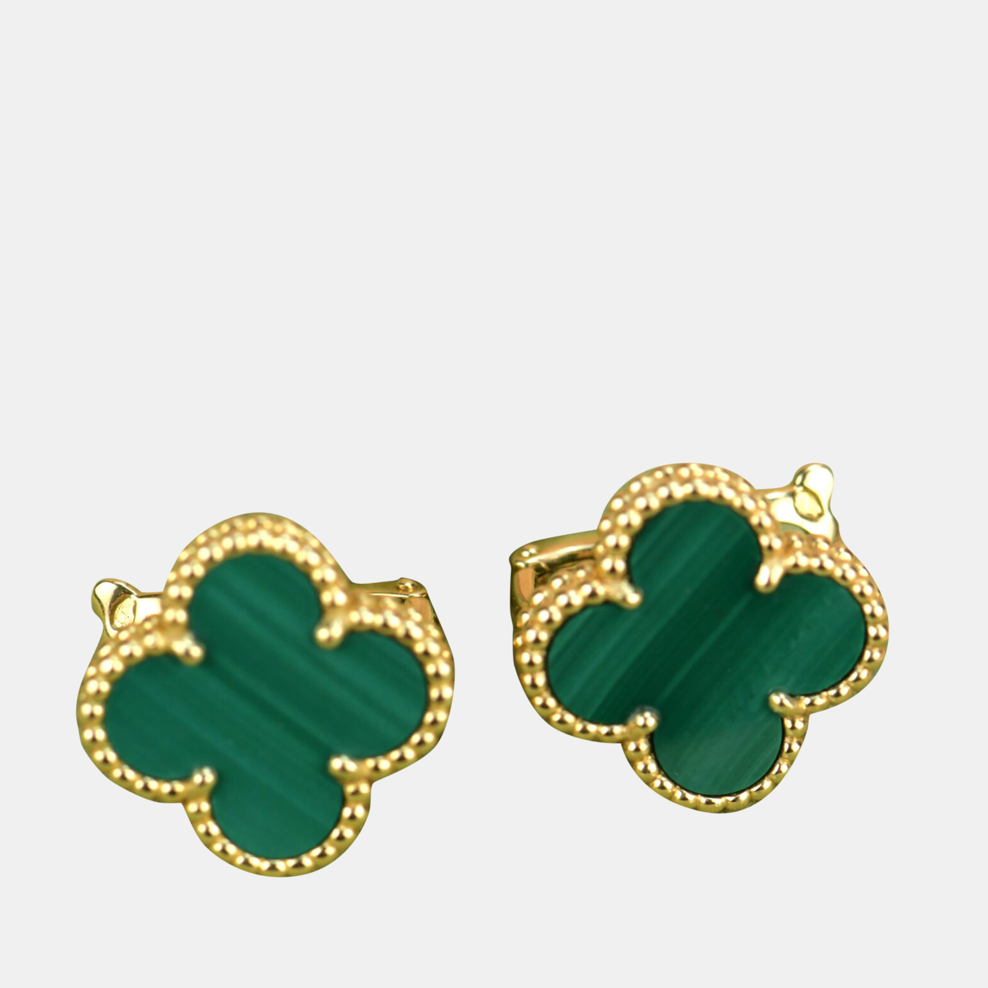 

Van Cleef & Arpels Vintage Alhambra Malachite Yellow Gold Earrings