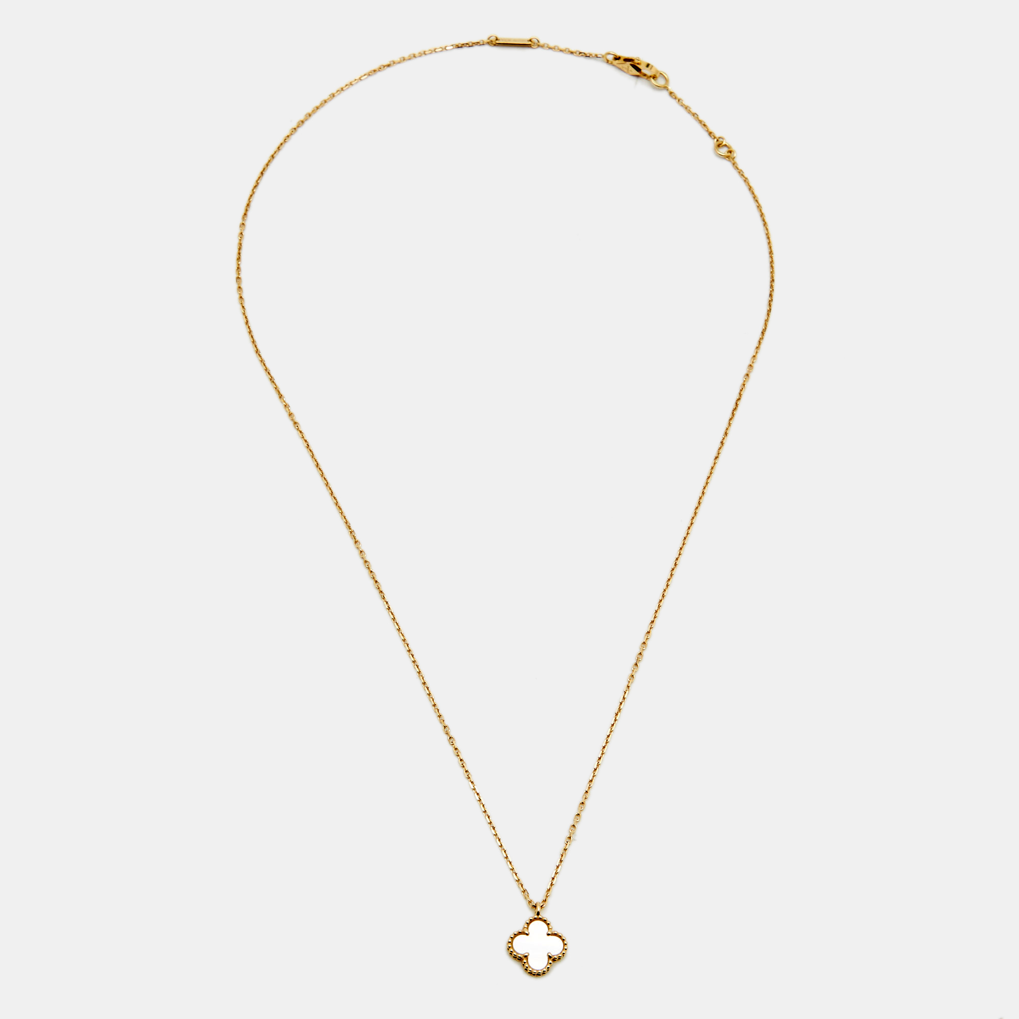 

Van Cleef & Arpels Sweet Alhambra Mother of Pearl 18k Yellow Gold Pendant Necklace