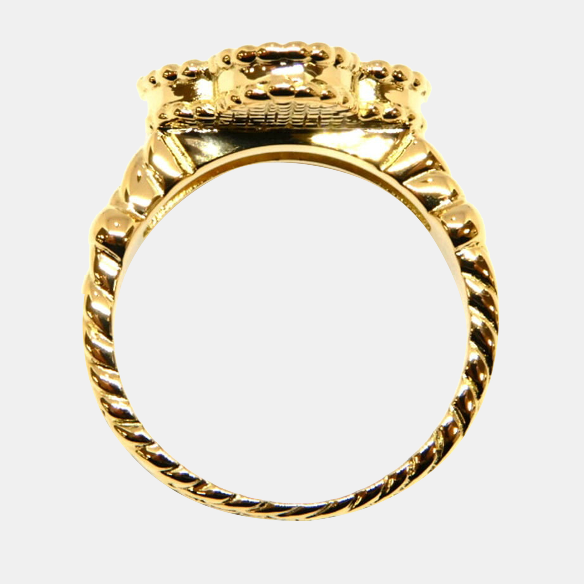 

Van Cleef & Arpels Vintage Alhambra 18K Yellow Gold Lapis Lazuli Diamond Ring EU 53