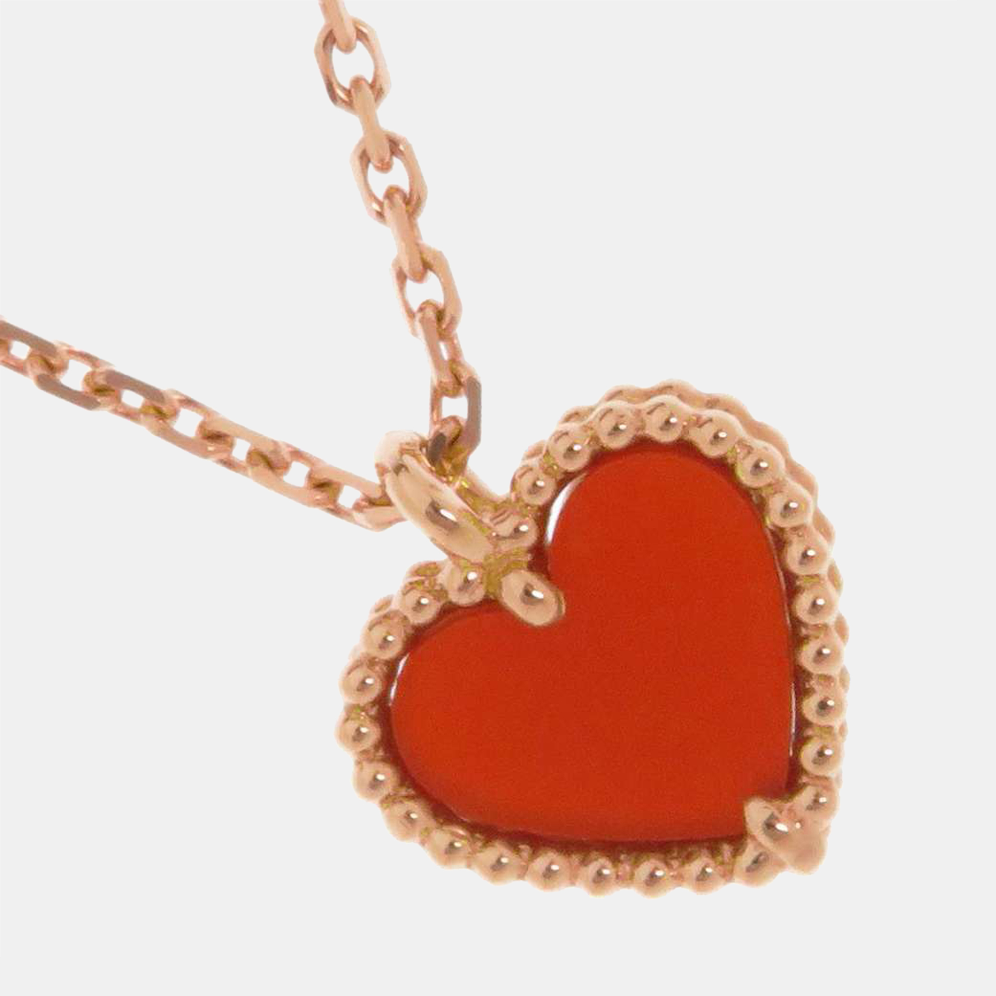 

Van Cleef & Arpels Sweet Alhambra 18K Rose Gold Carnelian Necklace