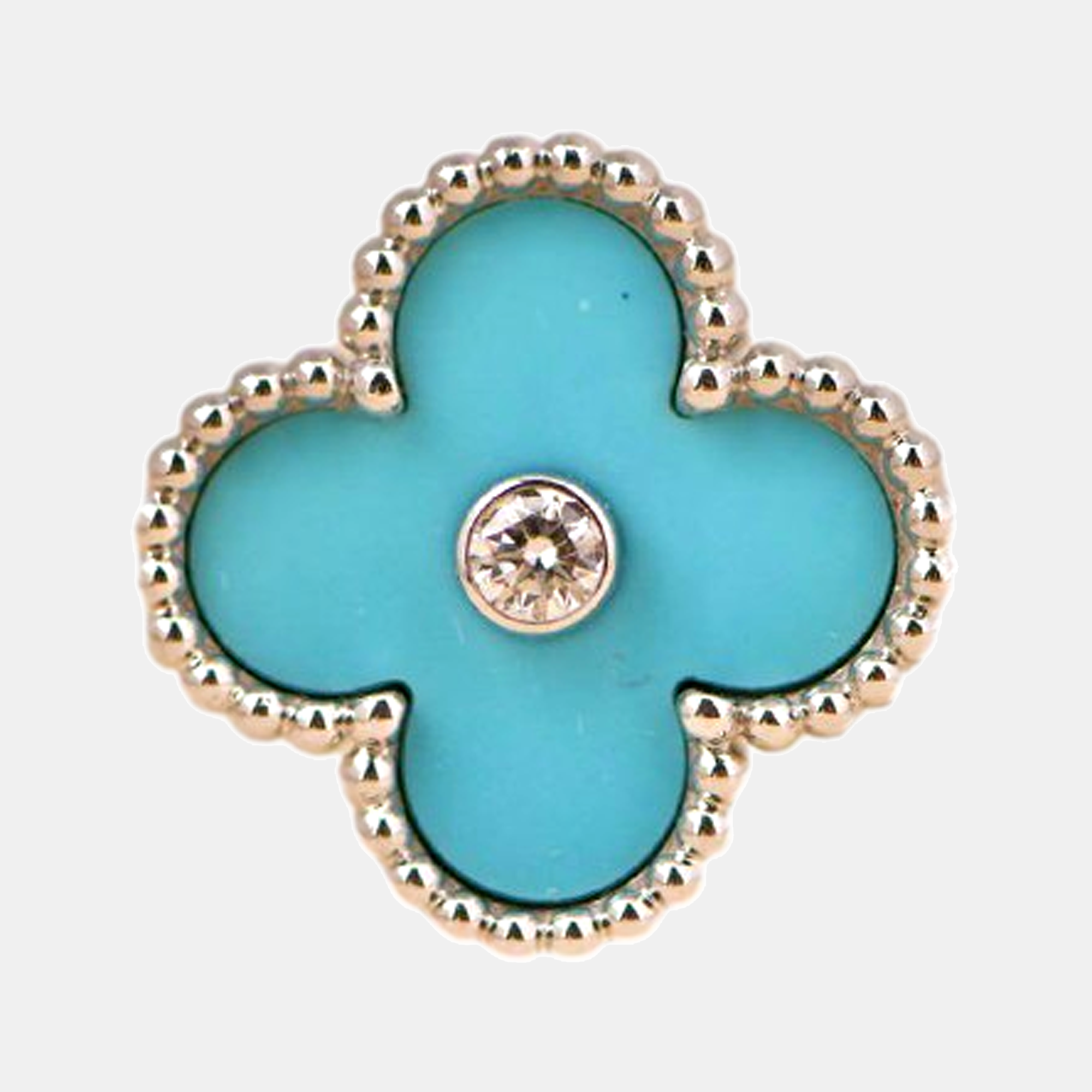 

Van Cleef & Arpels Alhambra Turquoise White Gold Diamond Ring