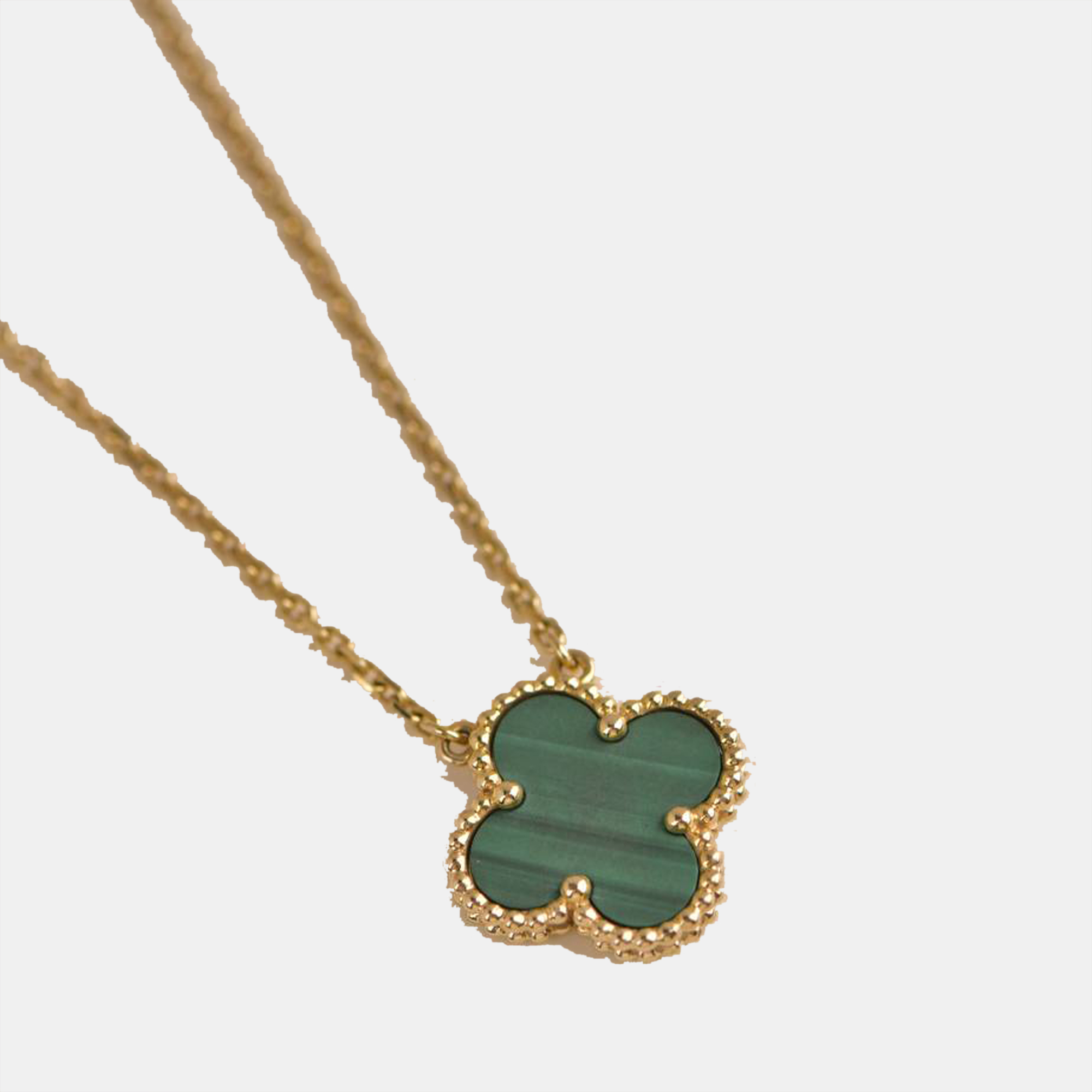 

Van Cleef & Arpels Vintage Alhambra Malachite 18 K Yellow Gold Pendant