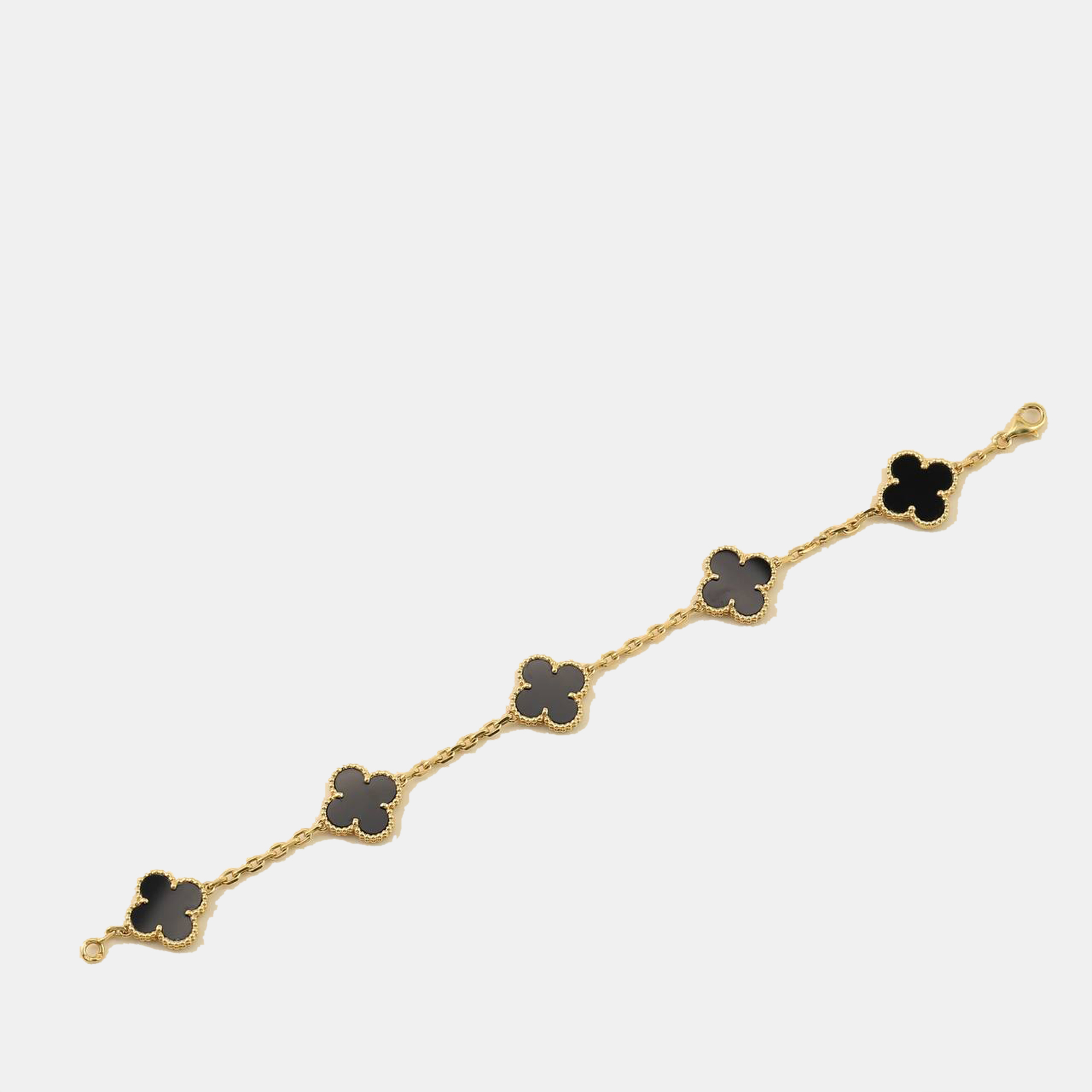 

Van Cleef & Arpels Black Onyx Vintage Alhambra Yellow Gold Bracelet