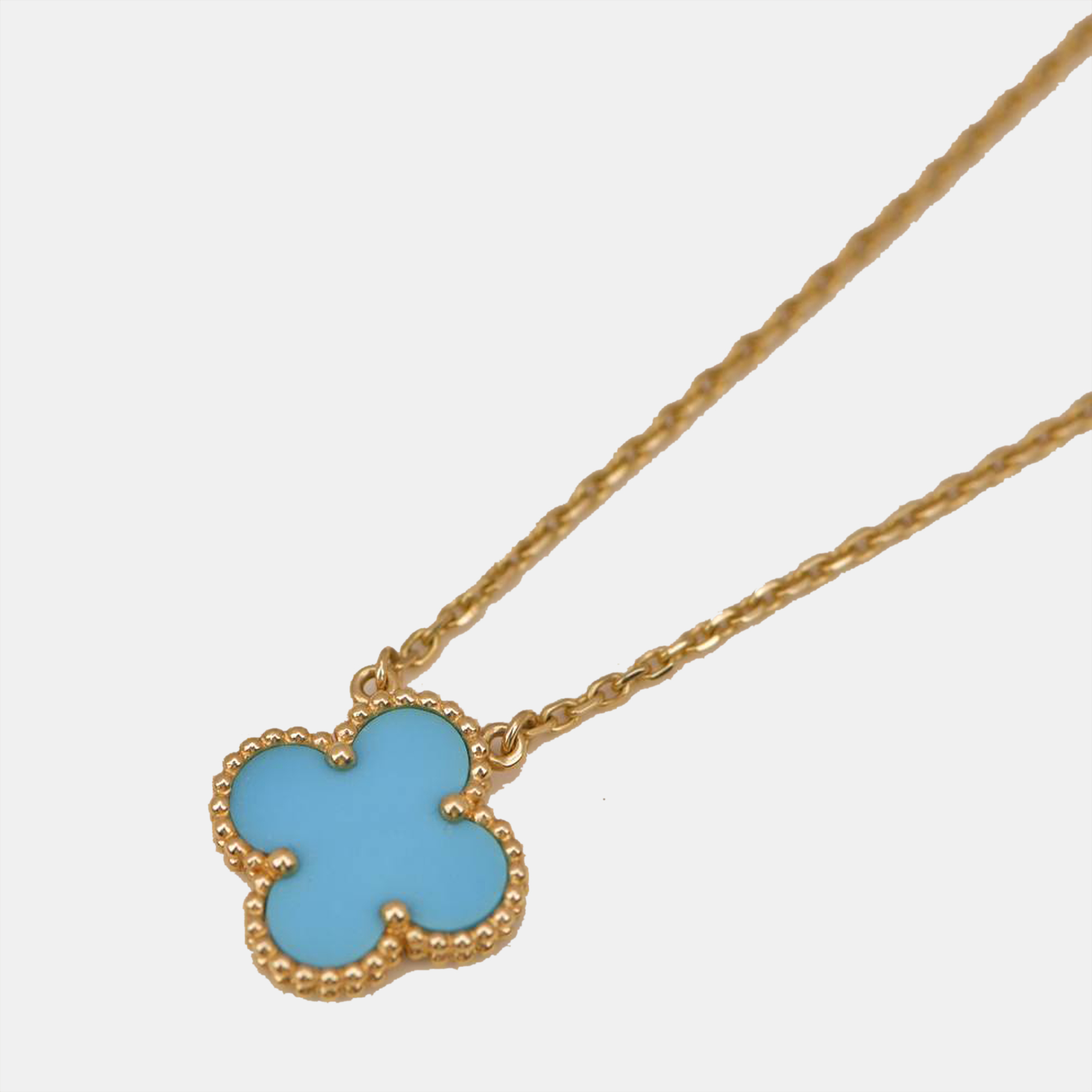 

Van Cleef & Arpels Vintage Alhambra Turquoise 18 K Yellow Gold Pendant