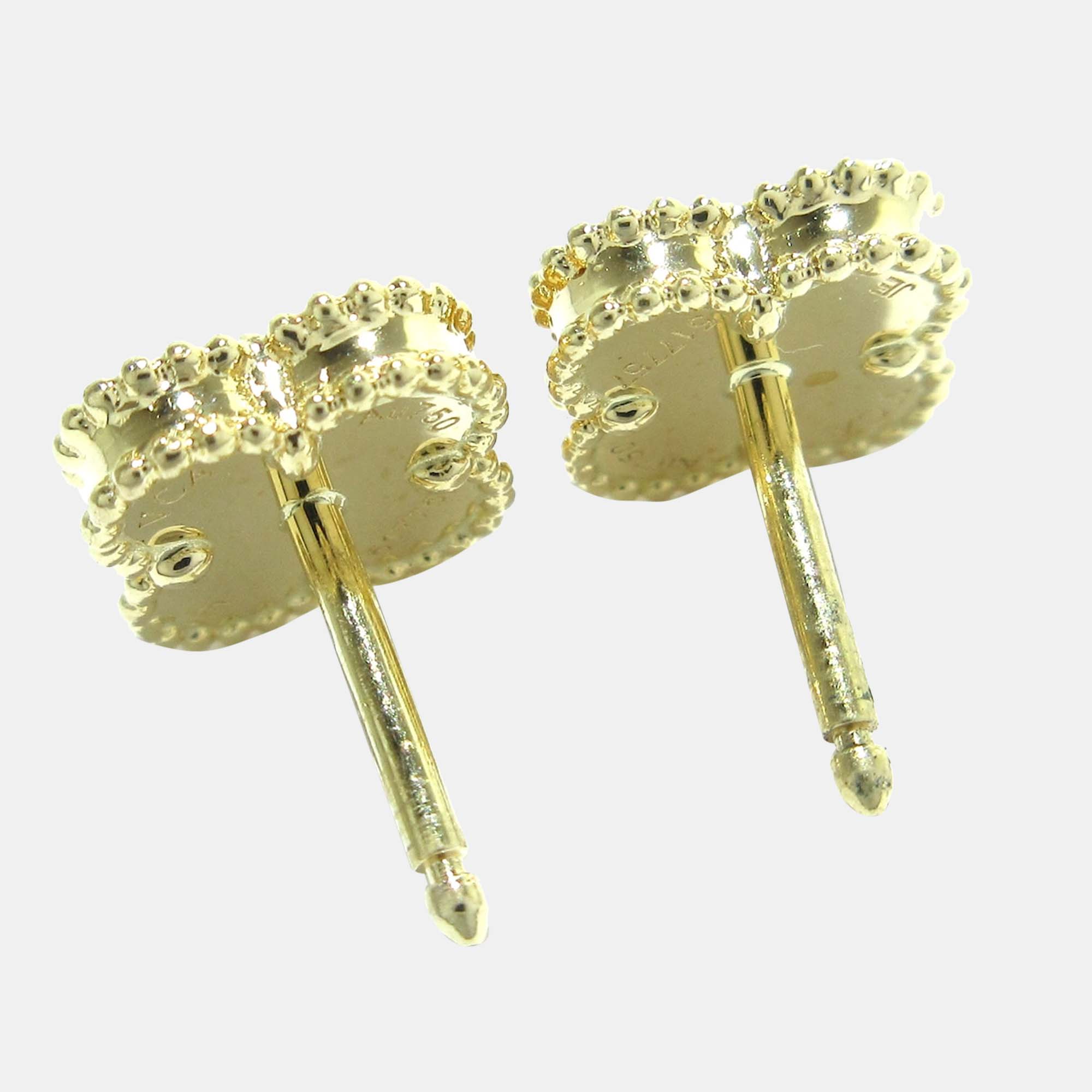 

Van Cleef & Arpels Vintage Alhambra 18K Yellow Gold Onyx Earrings