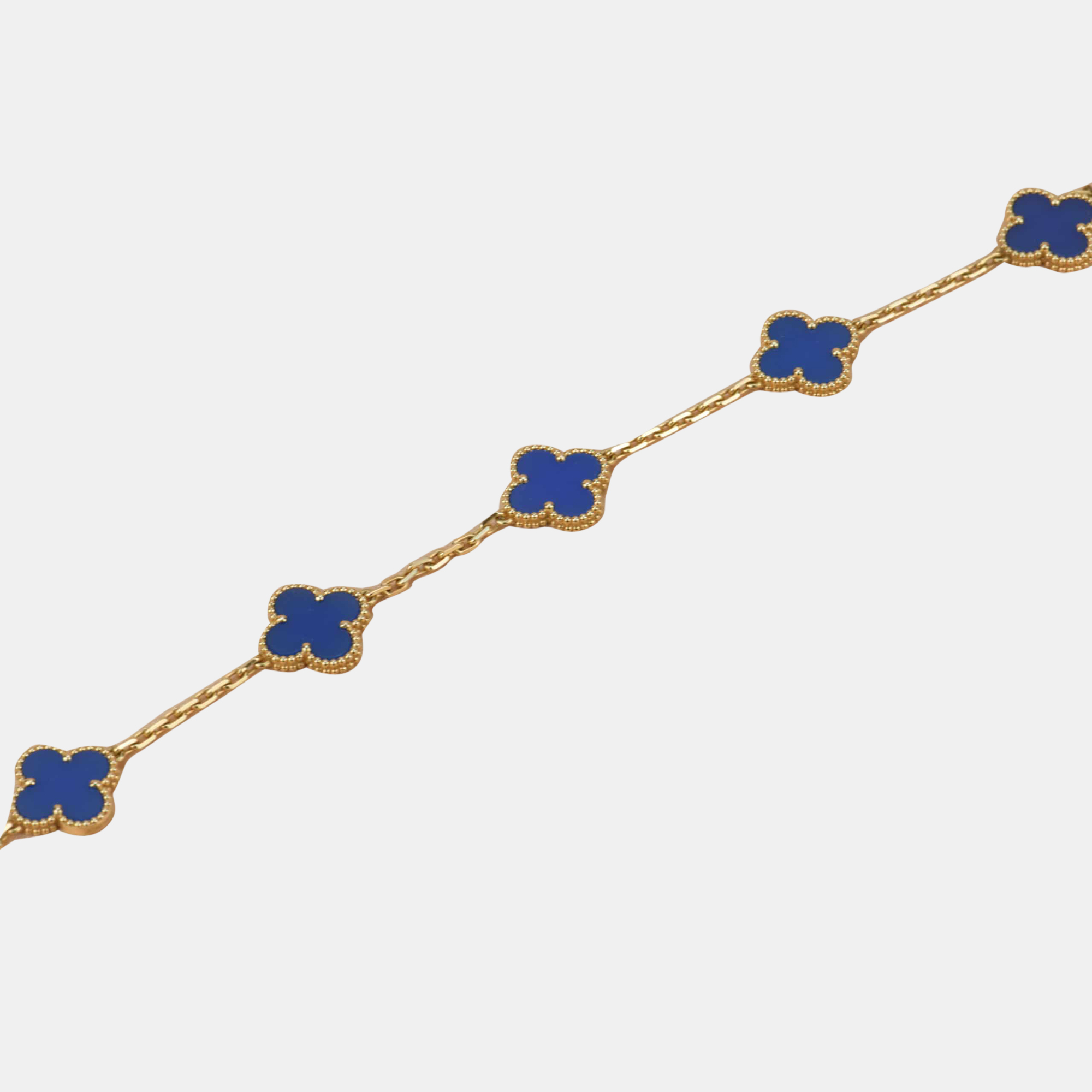 

Van Cleef & Arpels Vintage Alhambra Blue Agate Yellow Gold Bracelet