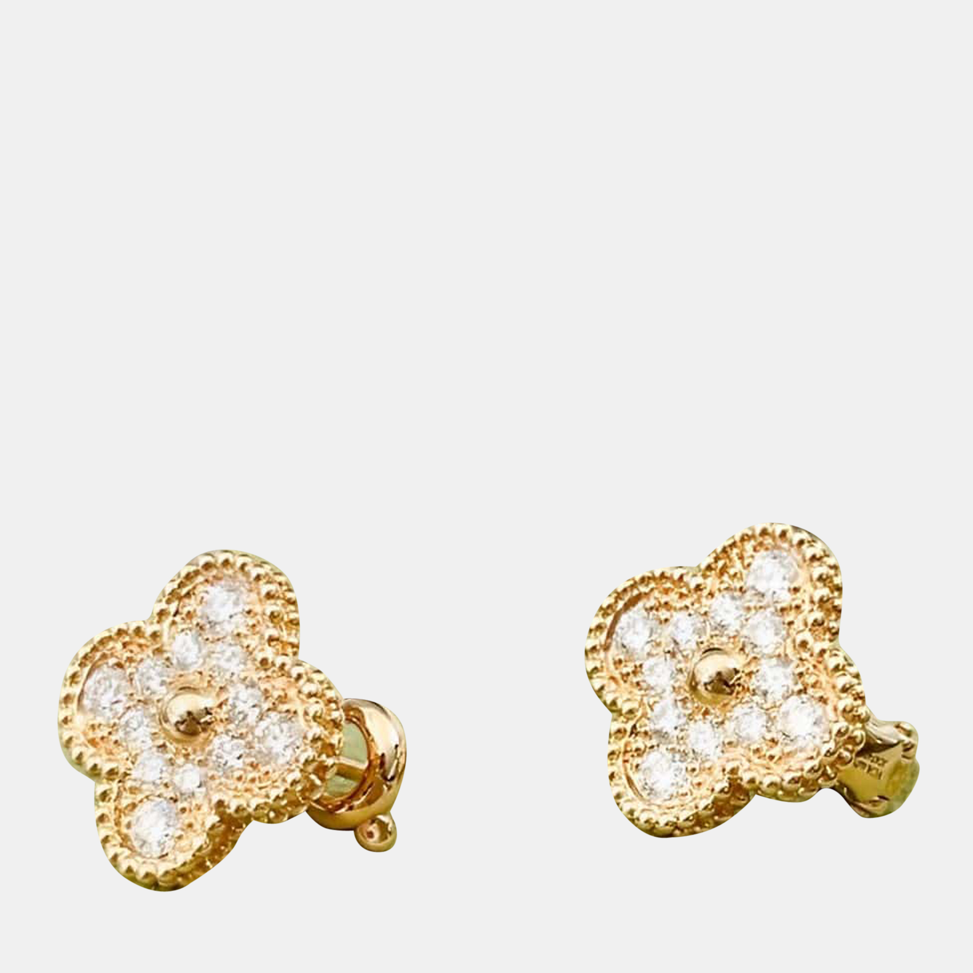 

Van Cleef & Arpels Vintage Alhambra Diamond 18K Rose Gold Earrings