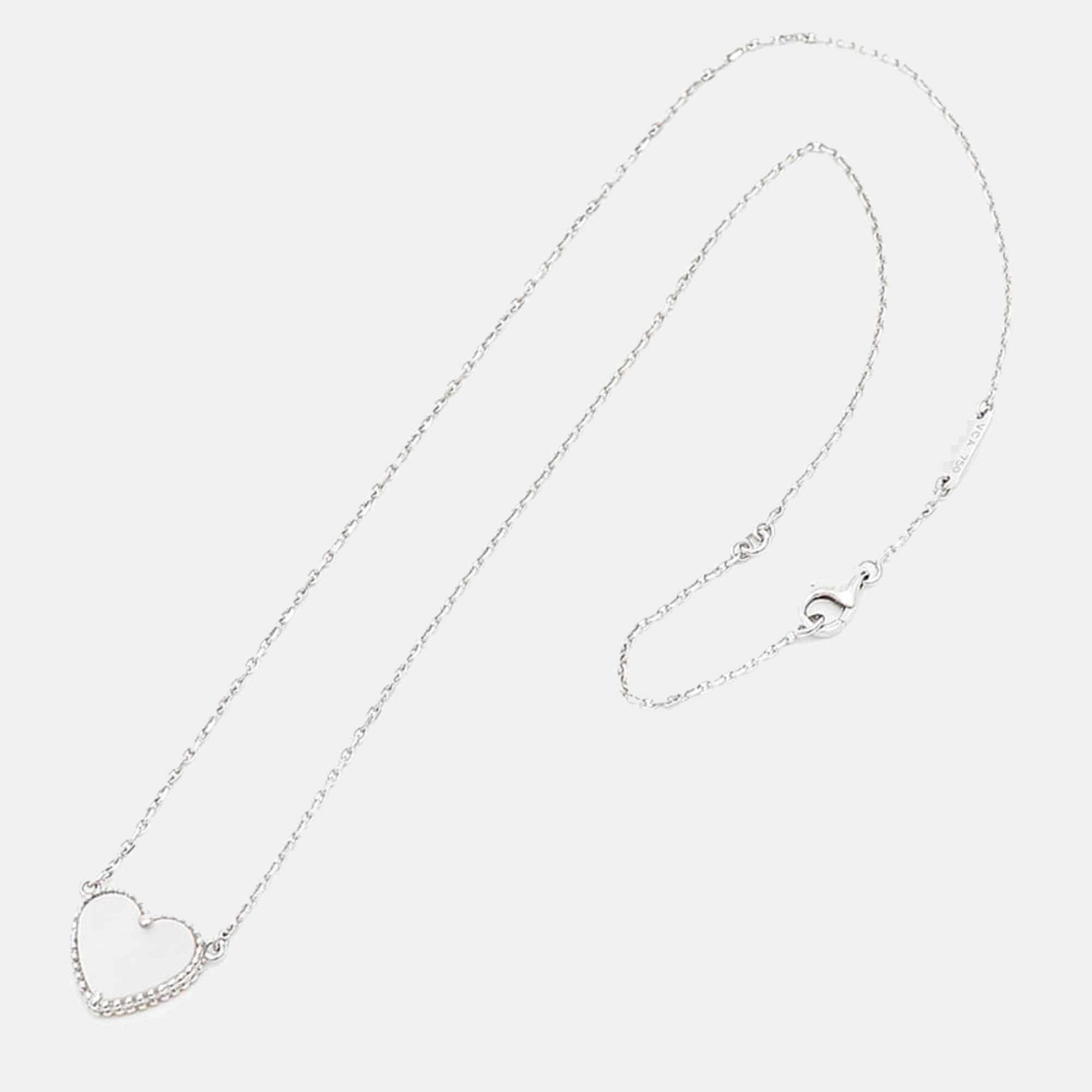 

Van Cleef & Arpels Lucky Alhambra 18K White Gold Mother of Pearl Necklace